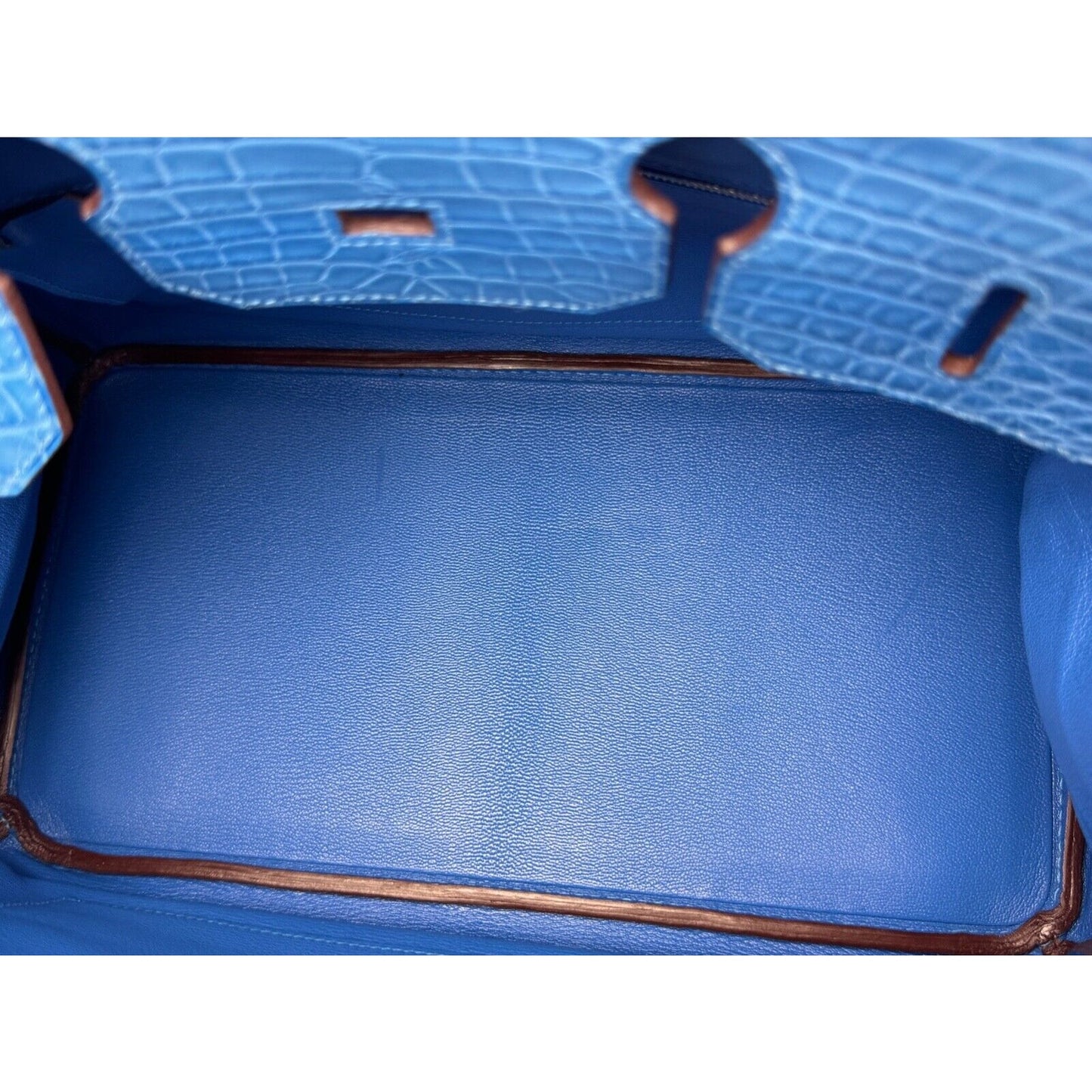 Hermes Birkin 35 Blue Mykonos Matte Alligator Leather Palladium Hardware