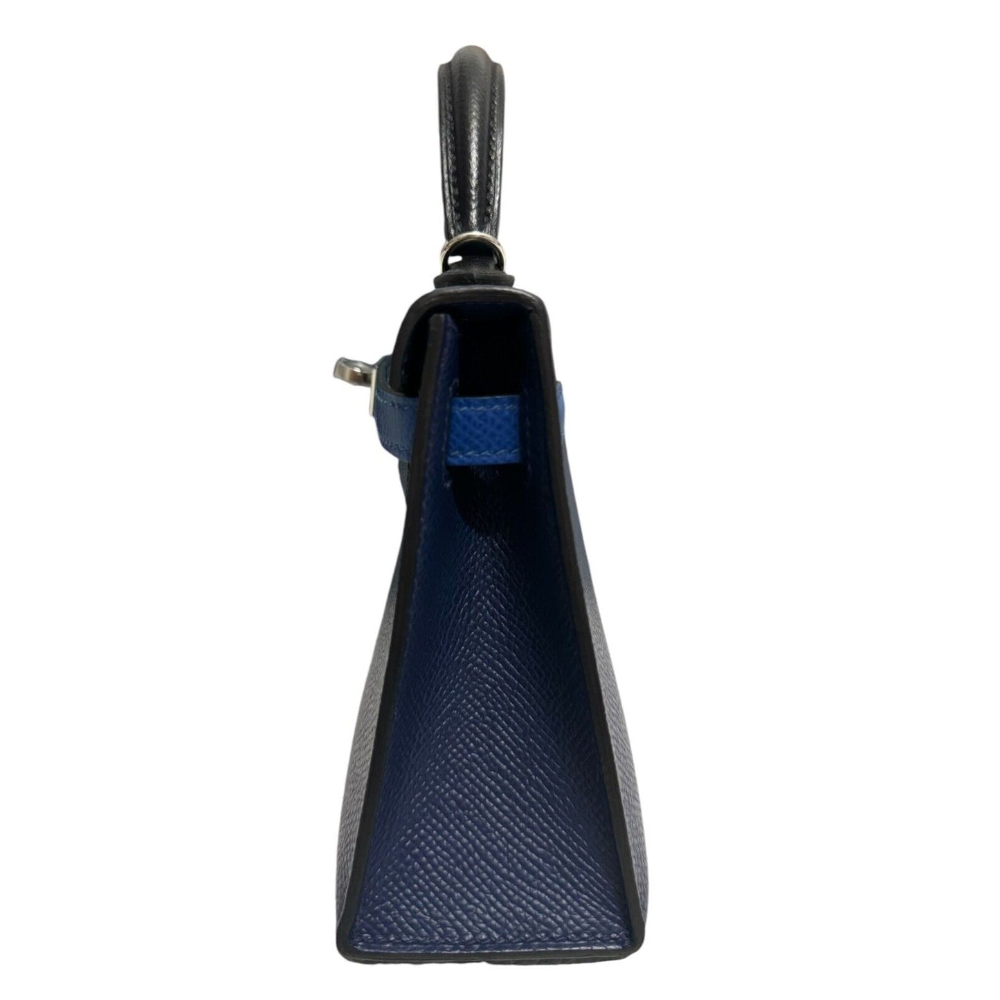 Hermes Kelly Mini 20 Blue Sapphire Blue France Black Epsom Leather Palladium HWR