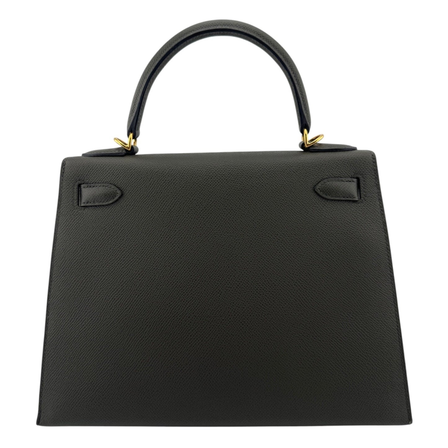 Hermes Kelly 28 Sellier Vert de Gris Green Gray Epsom Leather Gold Hardware