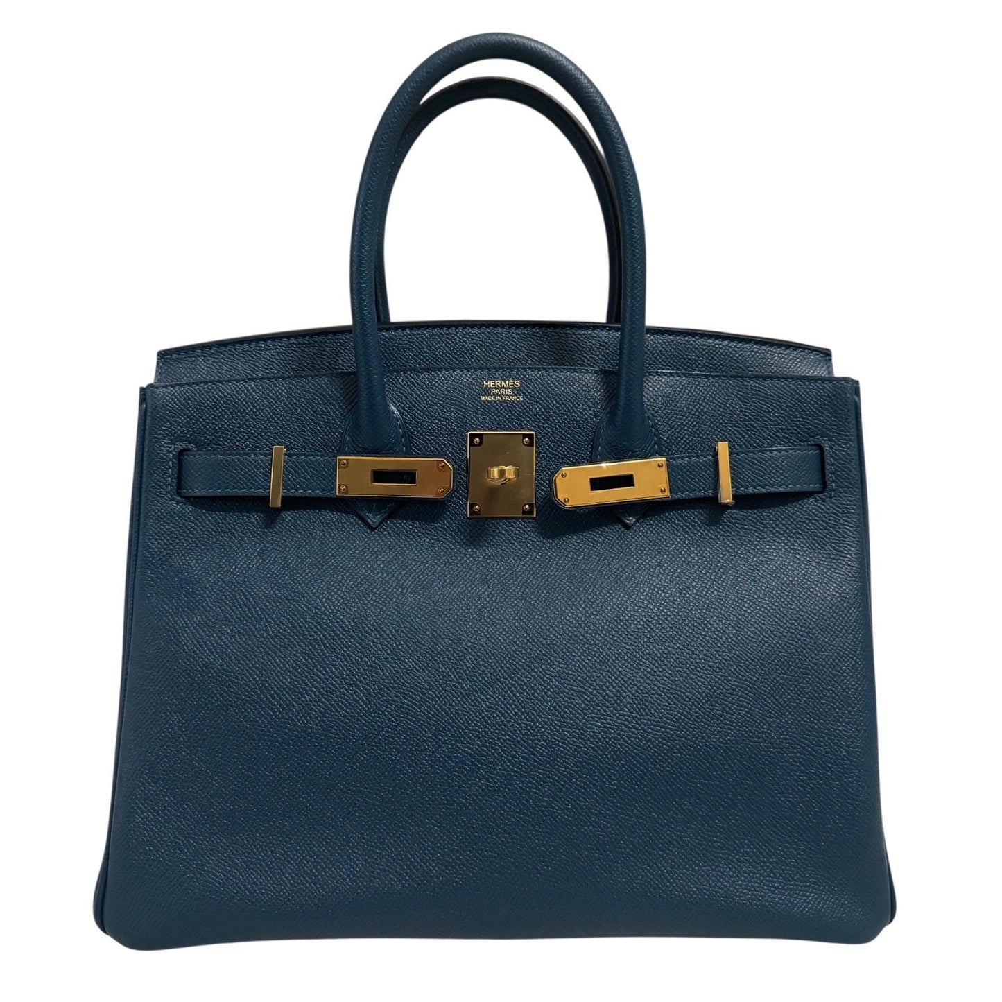 Hermes Birkin 30 Blue Colvert Epsom Leather Gold Hardware