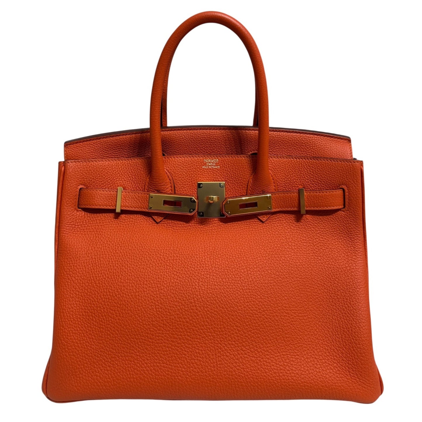 Hermes Birkin 30 Feu Orange Leather Gold Hardware RARE