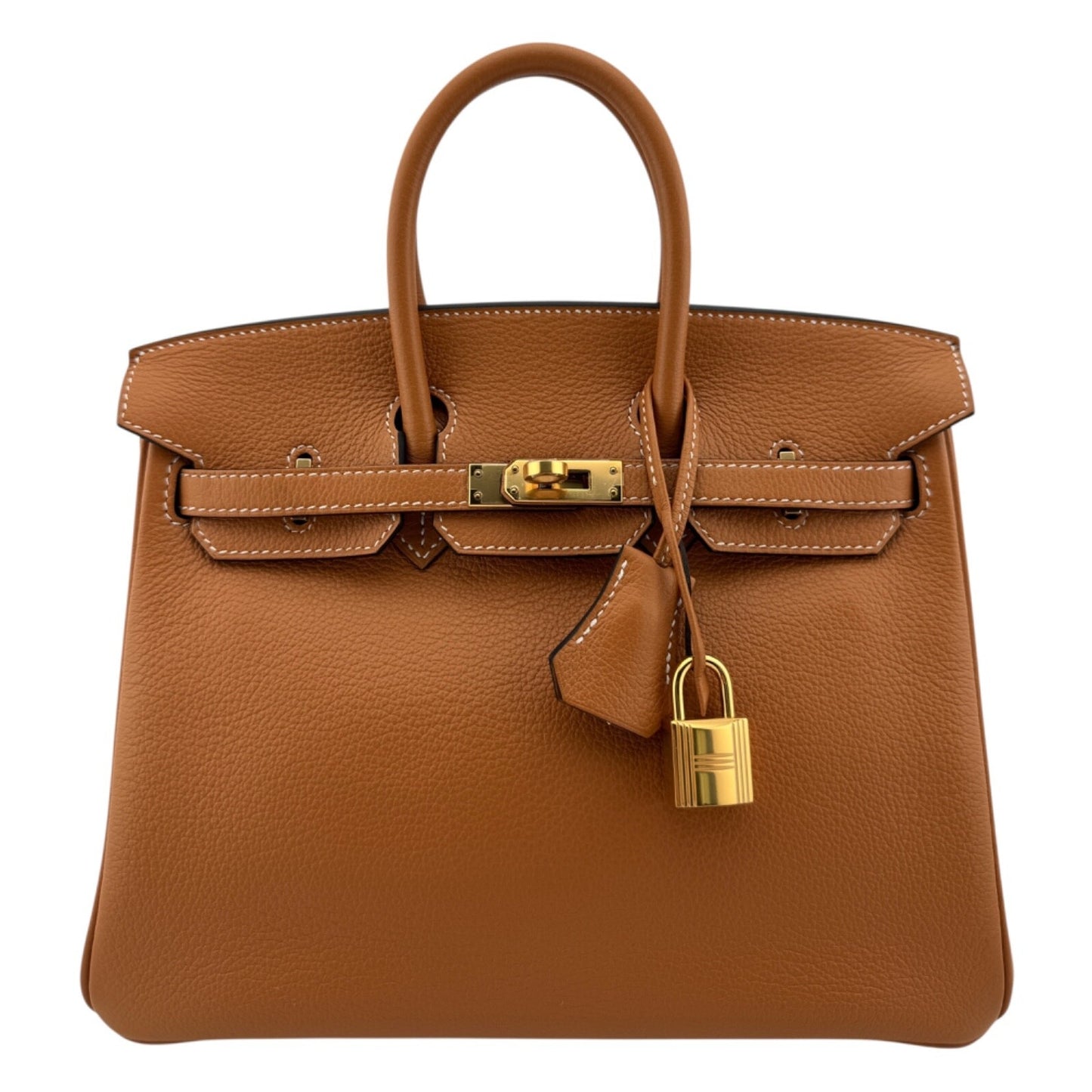 Hermes Birkin 25 Gold Tan Novillo Leather Gold Hardware Handbag