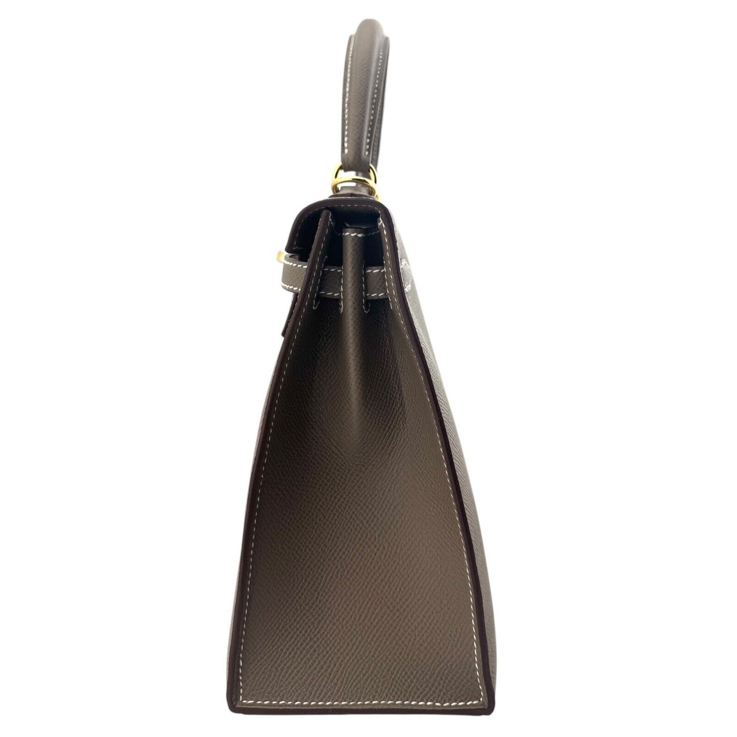 Hermes Kelly 25 Sellier Etoupe Gray Grey Epsom Gold Hardware NEW 2024
