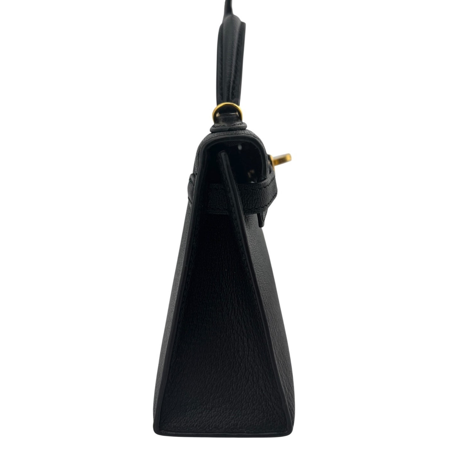 Hermes Kelly Mini 20 Black Noir Chèvre Leather Gold Hardware