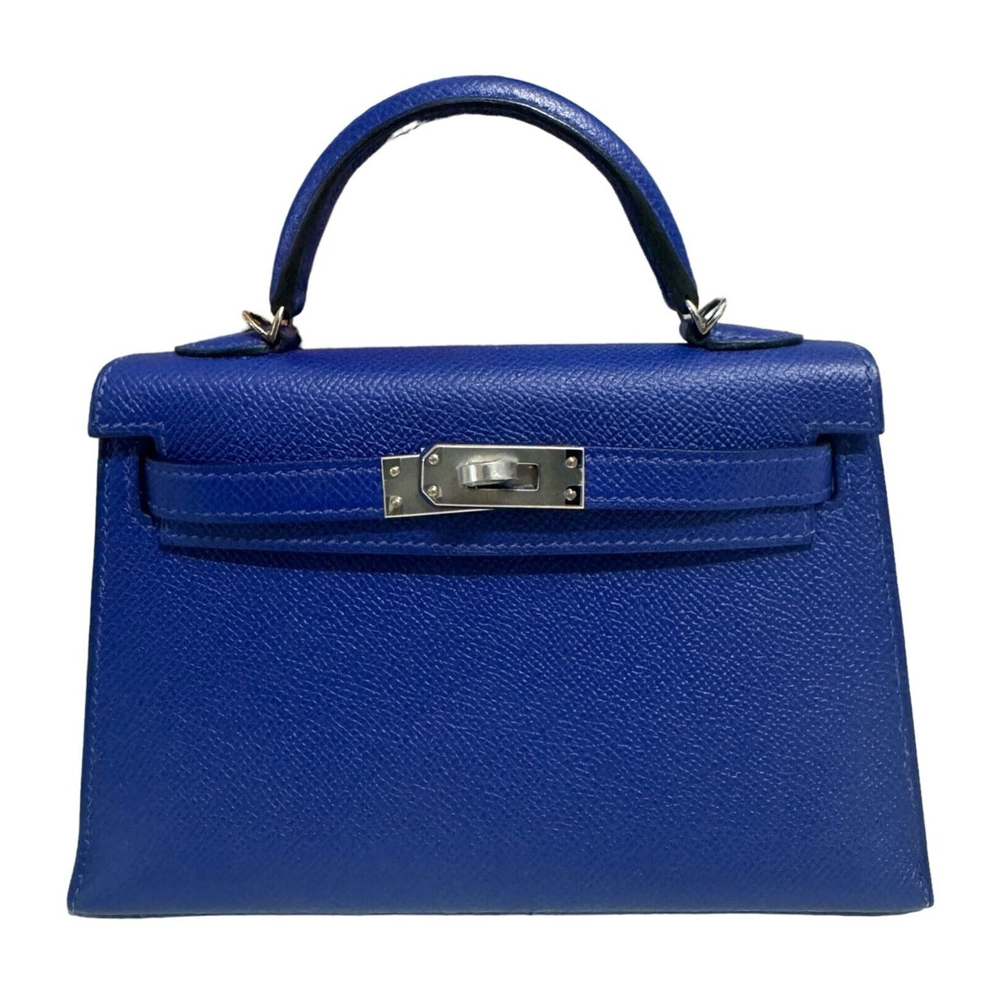 Hermes Kelly Mini 20 Blue Electric Electrique Epsom Leather Palladium Hardware