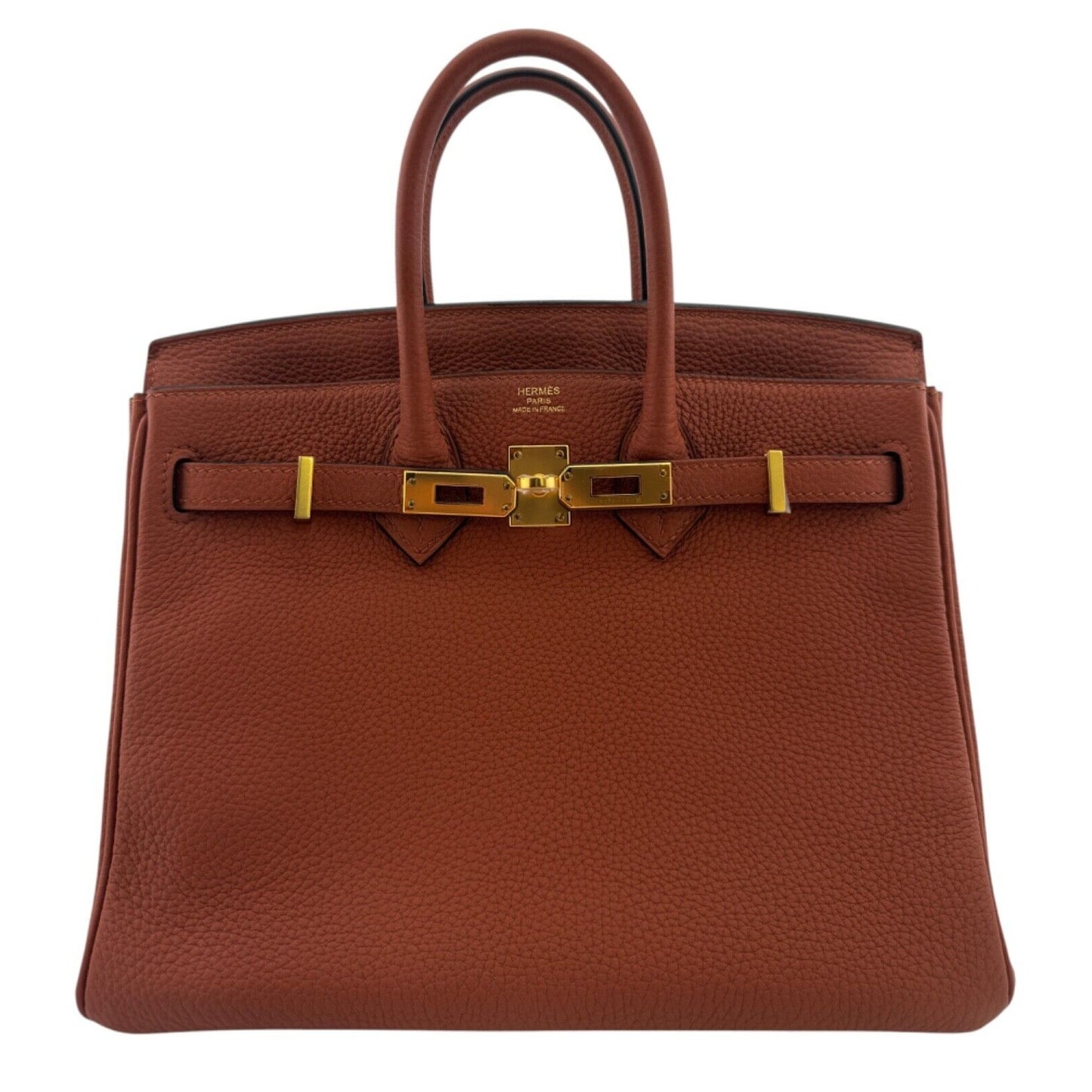 Hermes Birkin 25 Cuivre Orange Brown Togo Leather Gold Hardware