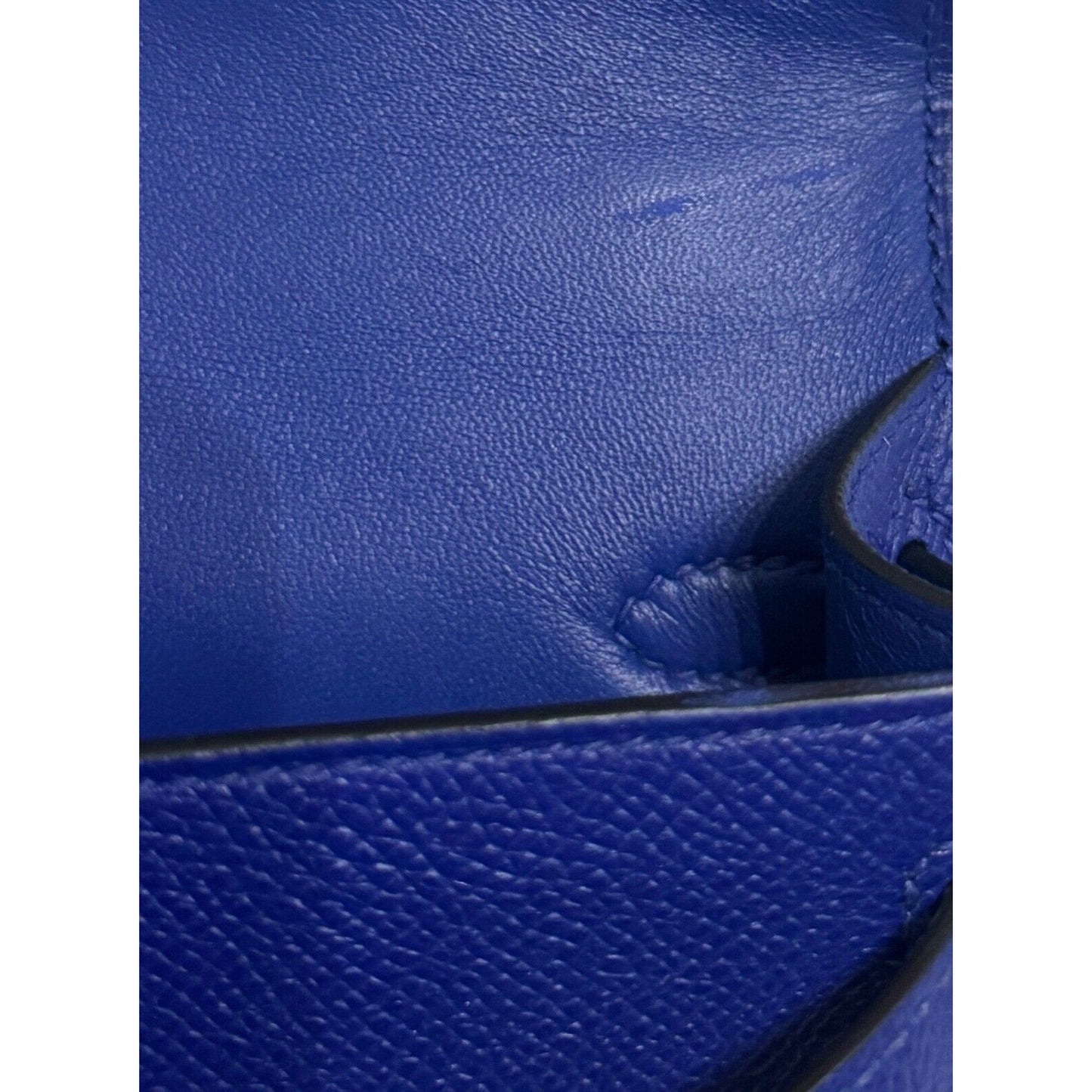 Hermes Kelly Mini 20 Blue Electric Electrique Epsom Leather Palladium Hardware