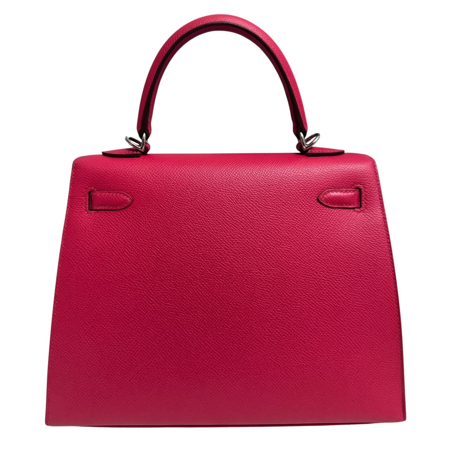 Hermes Kelly 25 Sellier Rose Extreme Pink Epsom Leather Palladium RARE