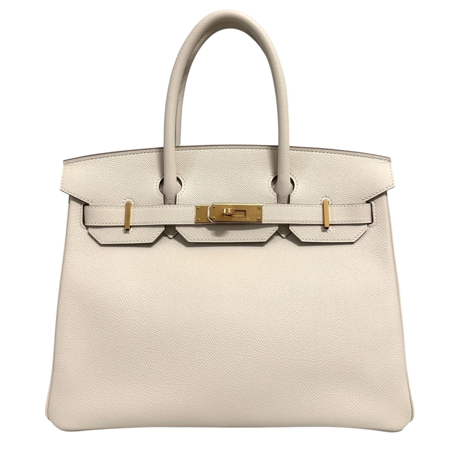 Hermes Birkin 30 Craie White Epsom Leather Gold Hardware Handbag