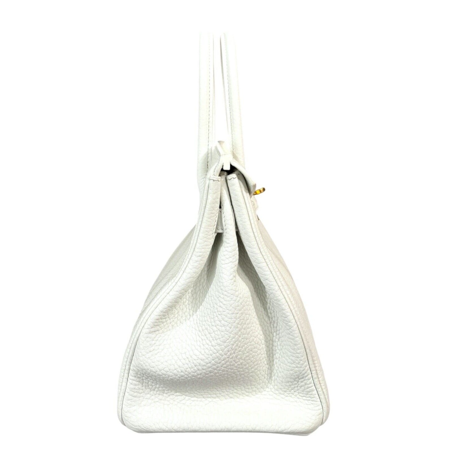 Hermes Birkin 30 White Blanc Leather Gold Hardware Handbag RARE