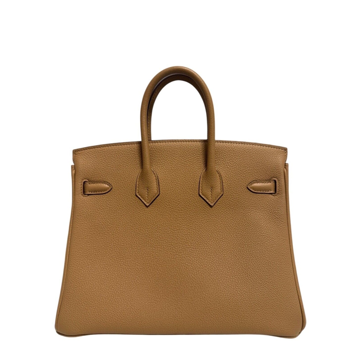 Hermes Birkin 25 Biscuit Tan Beige Togo Leather Palladium Hardware Handbag