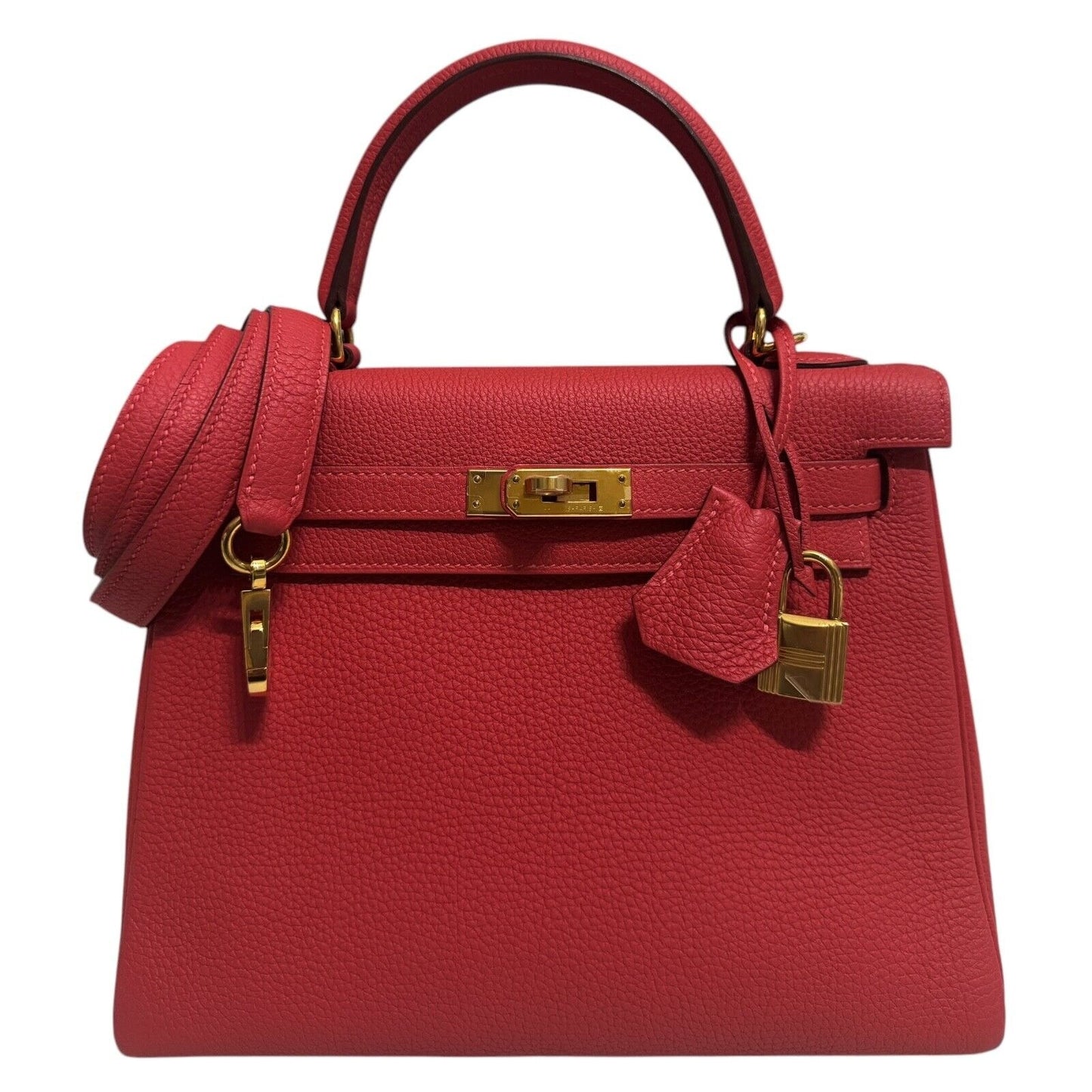 Hermes Kelly 25 Rouge Red Togo Leather Gold Hardware