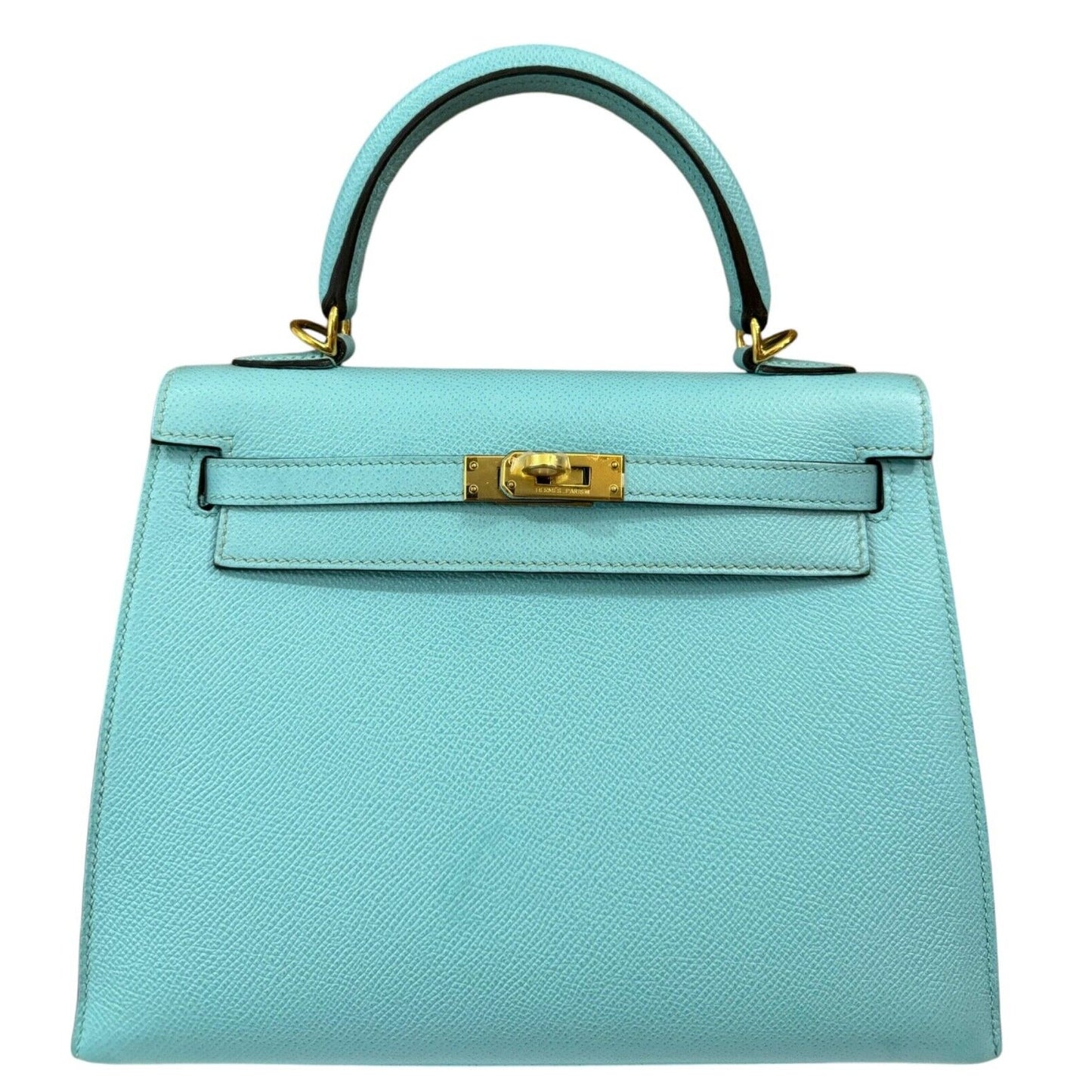 Hermes Kelly 25 Sellier Blue Atoll Tiffany Blue Epsom Leather Gold Hardware