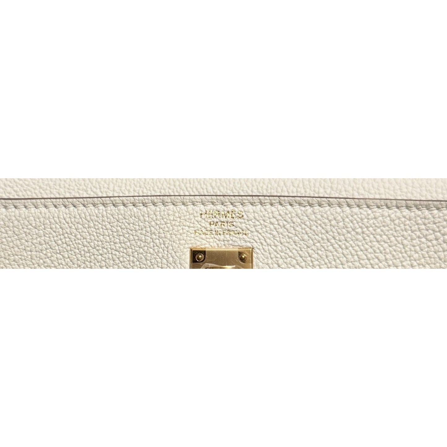 Hermes Kelly 25 Mushroom White Togo Leather Gold Hardware