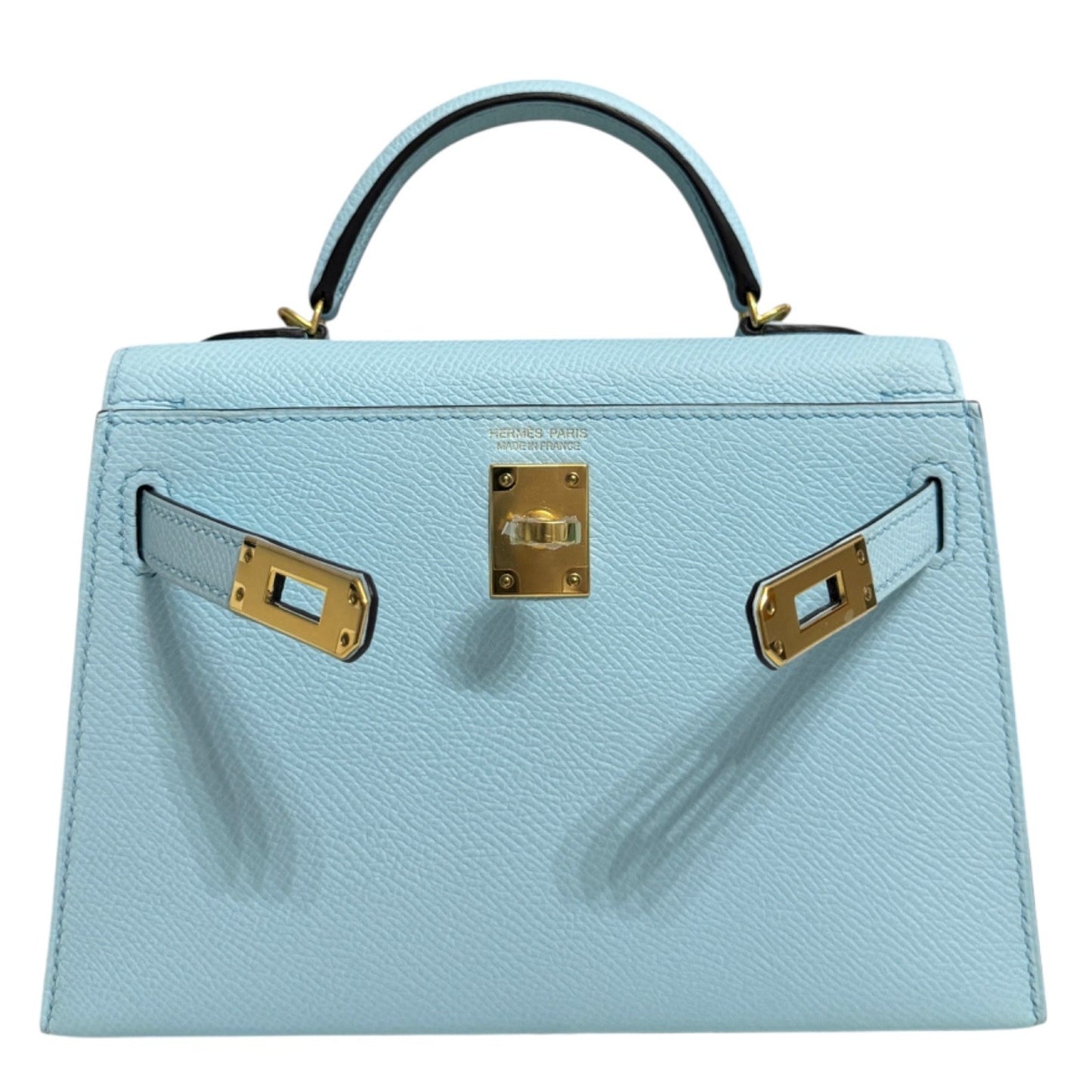 Hermes Kelly Mini 20 Bleu Zephyr Blue Epsom Leather Gold Hardware RARE