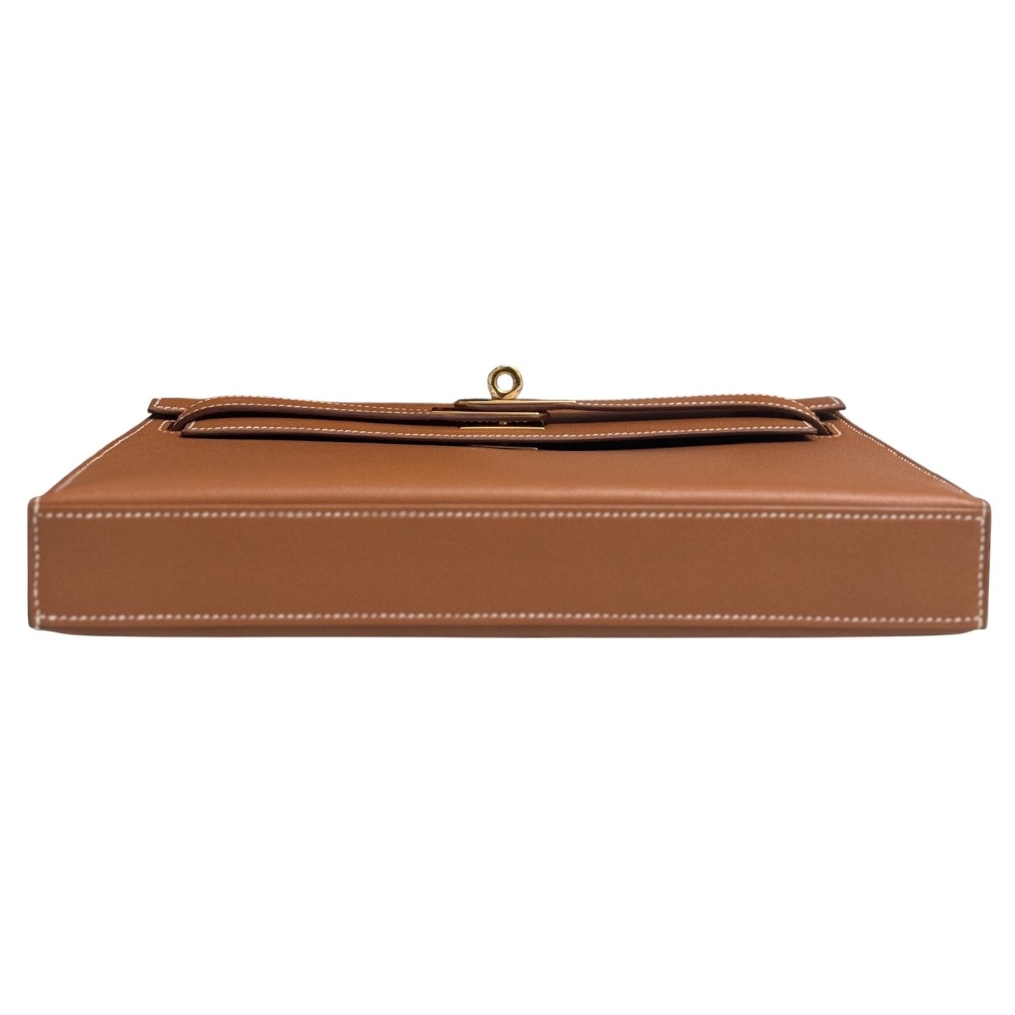 Hermès Kelly Elan Gold Madame Leather Gold Hardware Clutch Shoulder Bag