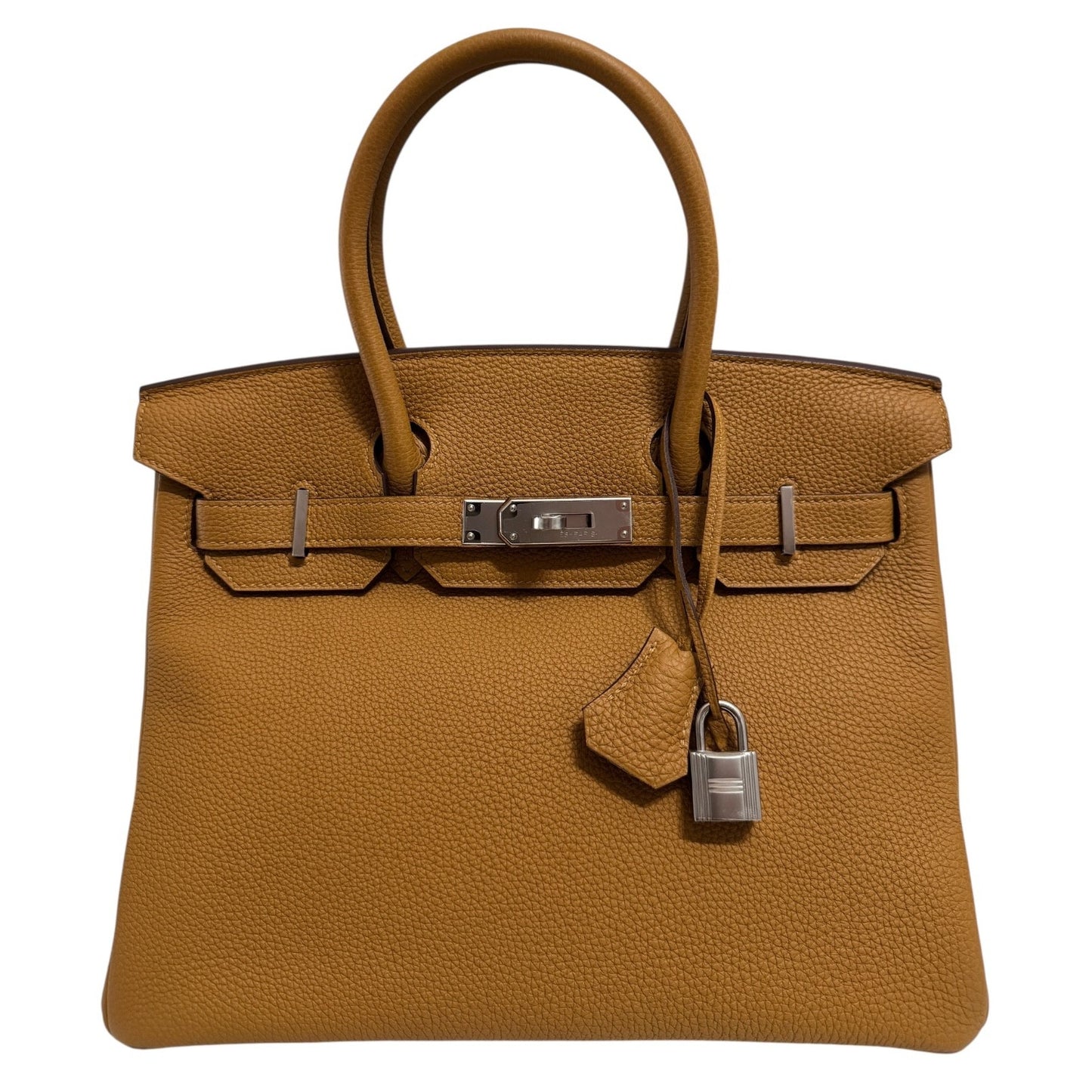 Hermes Birkin 30 Verso Caramel Tan Togo Lime Yellow Leather Palladium Hardware