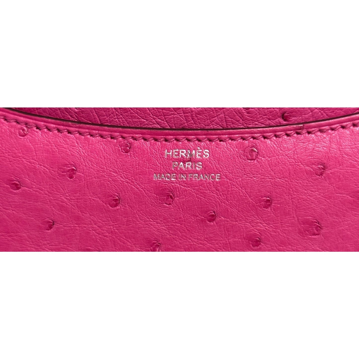HERMES Constance 18 Mini Rose Tyrien Pink Ostrich Leather Palladium Hardware