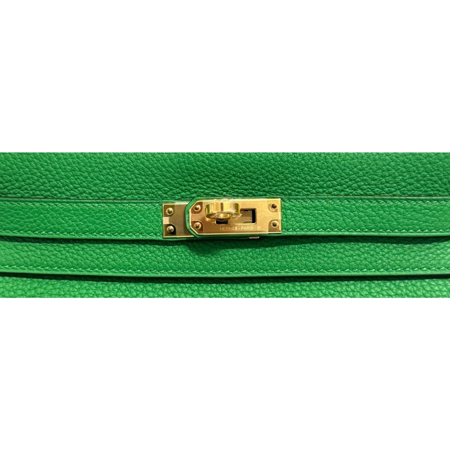HERMES KELLY 25 BAMBOO GREEN TOGO LEATHER GOLD HARDWARE 2020 RARE