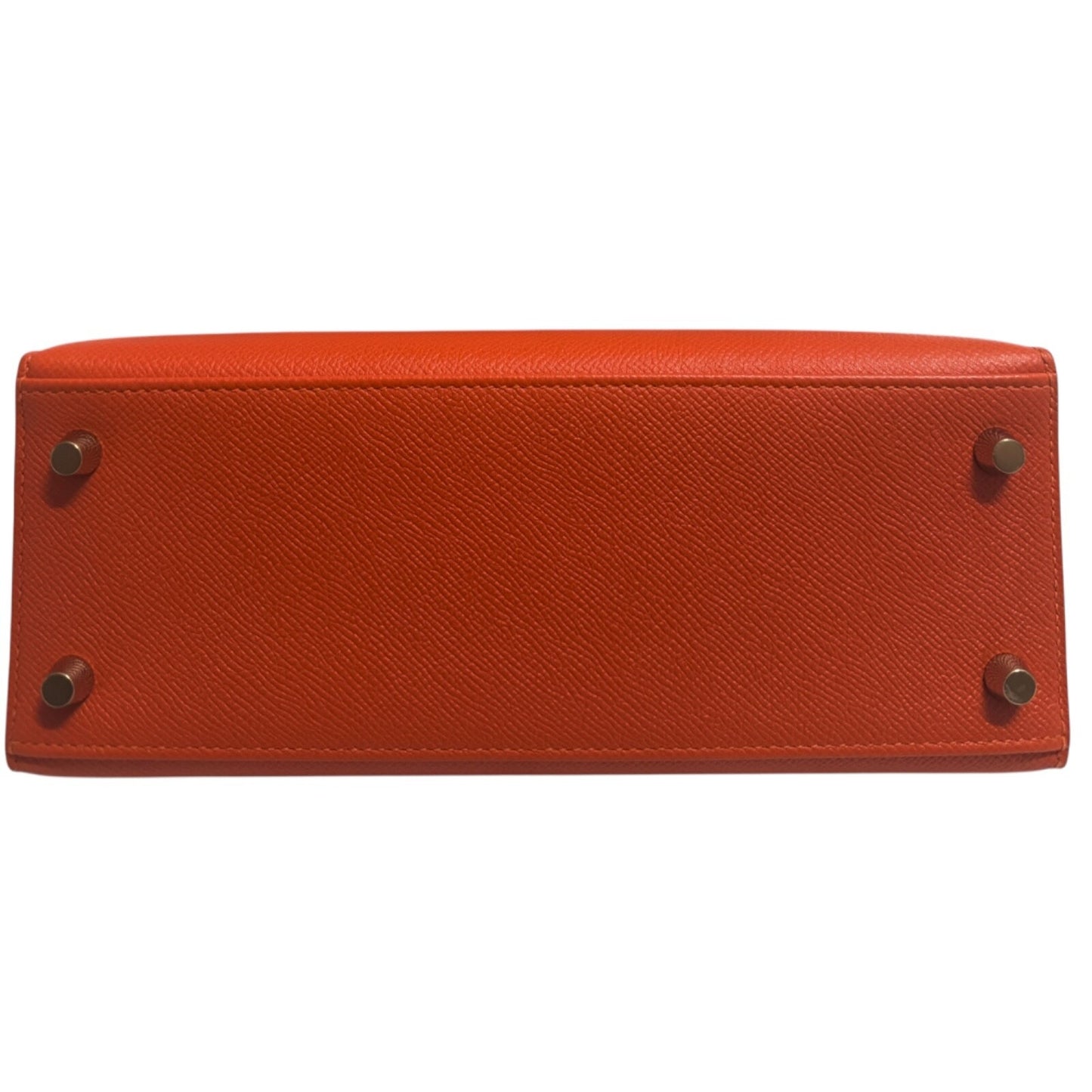 Hermes Kelly 25 Sellier Feu Orange Epsom Leather Gold Hardware