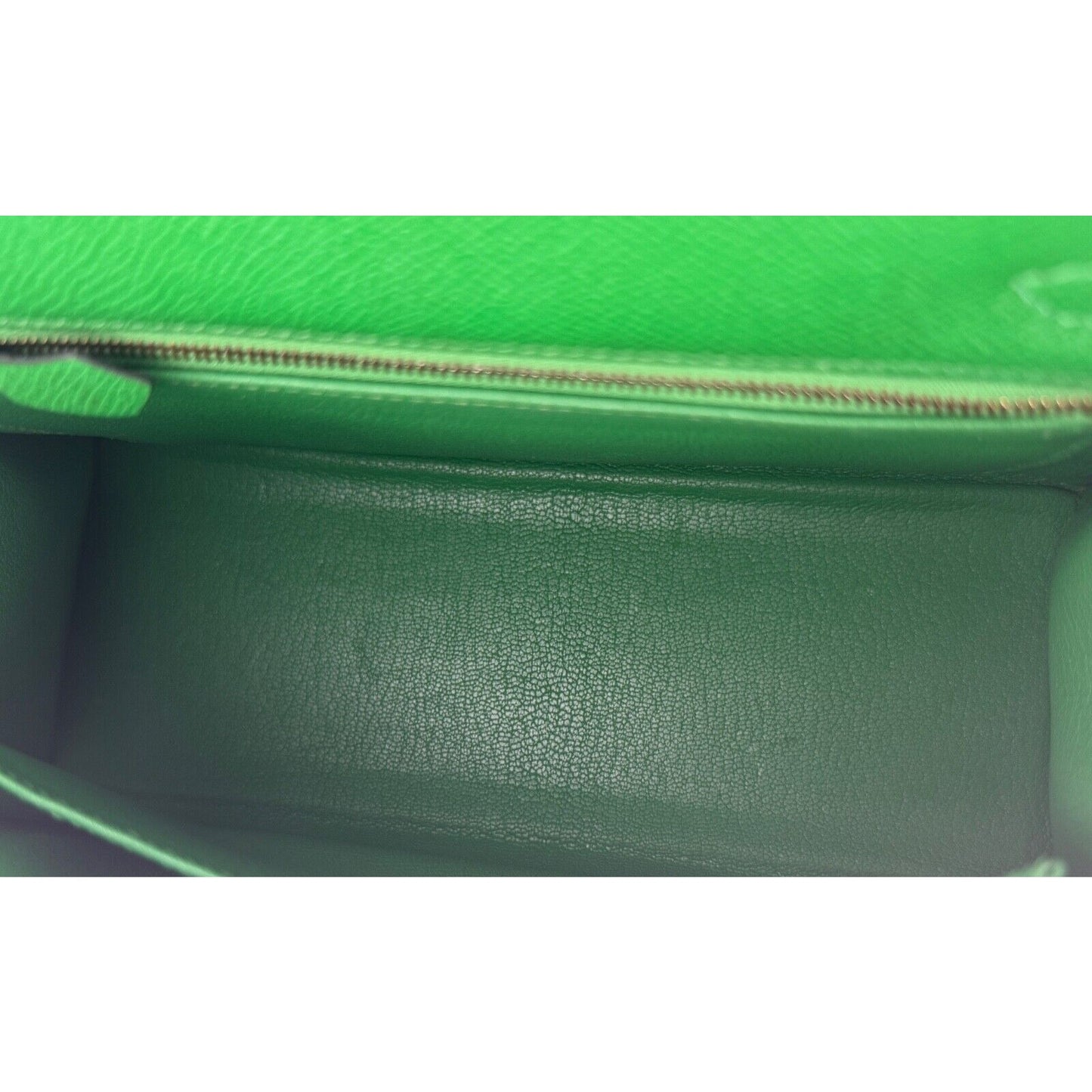 Hermes Kelly 25 Sellier Bamboo Bambou Green Epsom Leather Gold Hardware