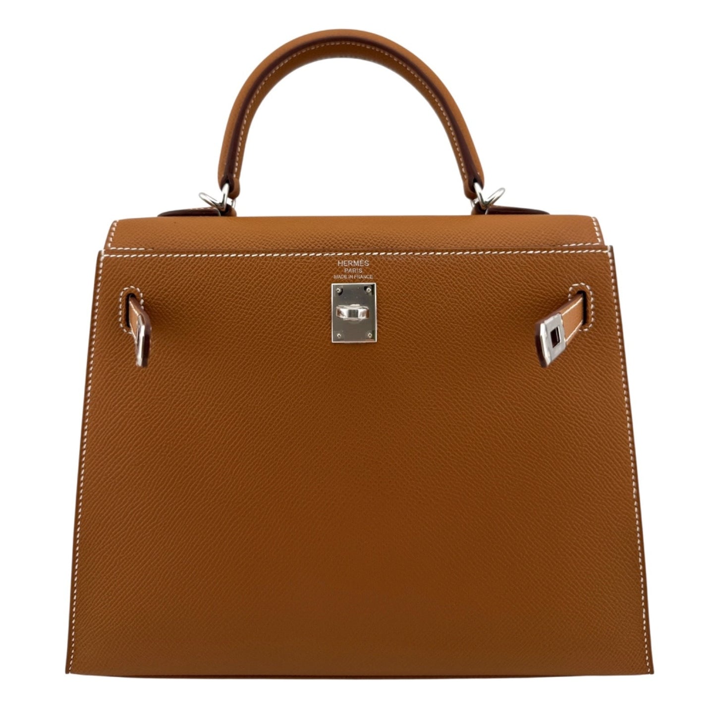 Hermes Kelly 25 Sellier Gold Tan Epsom Leather Palladium Hardware New 2025