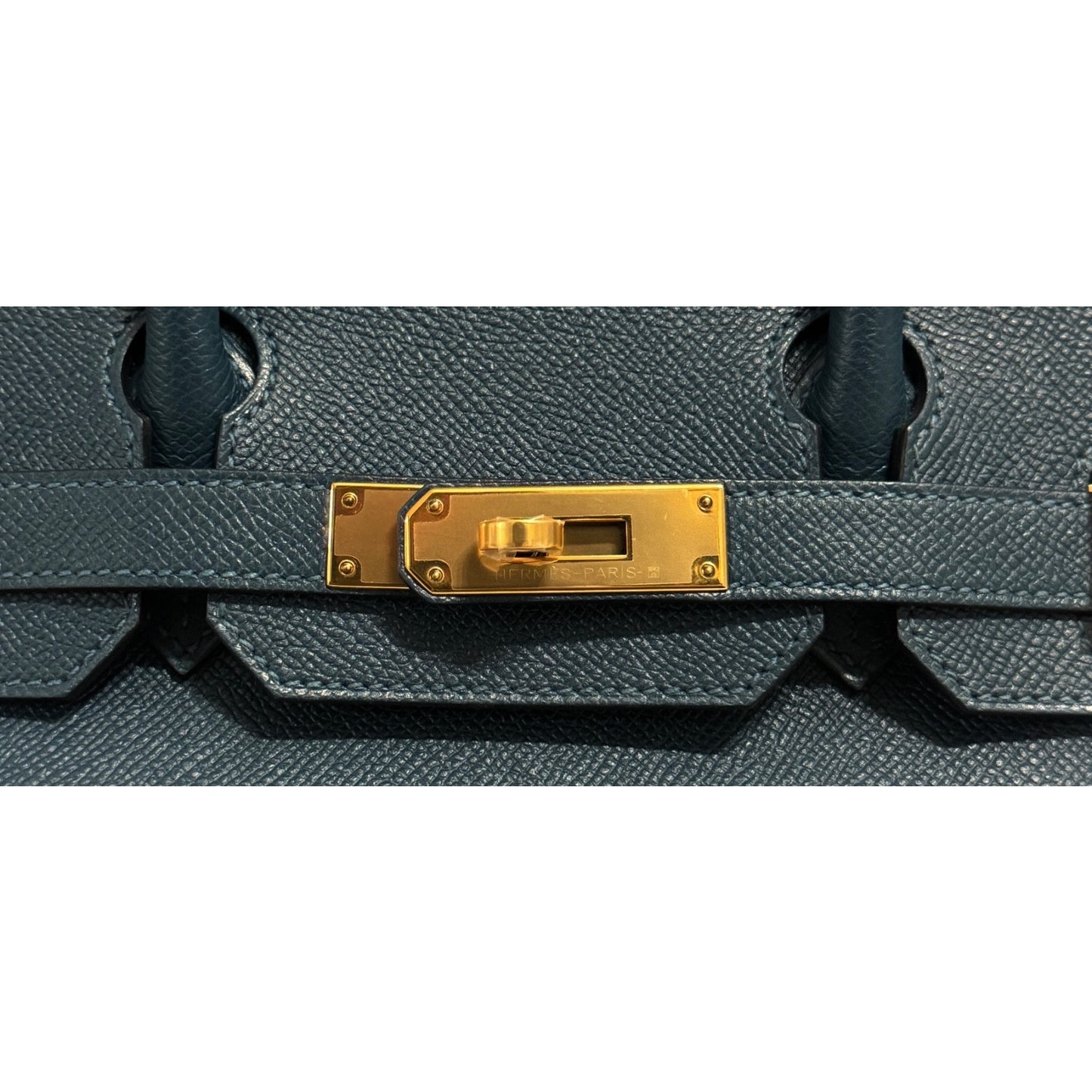 Hermes Birkin 30 Blue Colvert Epsom Leather Gold Hardware