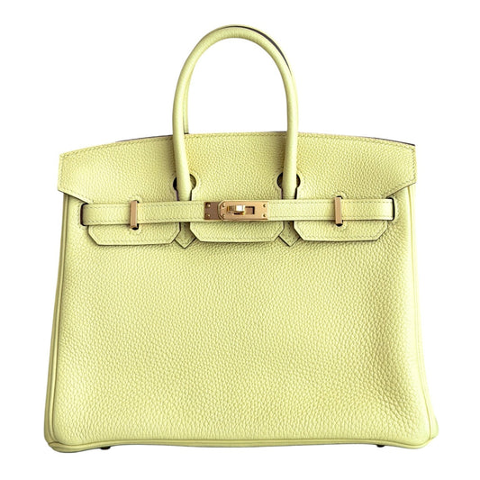 Hermes Birkin 25 Jaune Poussin Yellow Togo Leather Gold Hardware