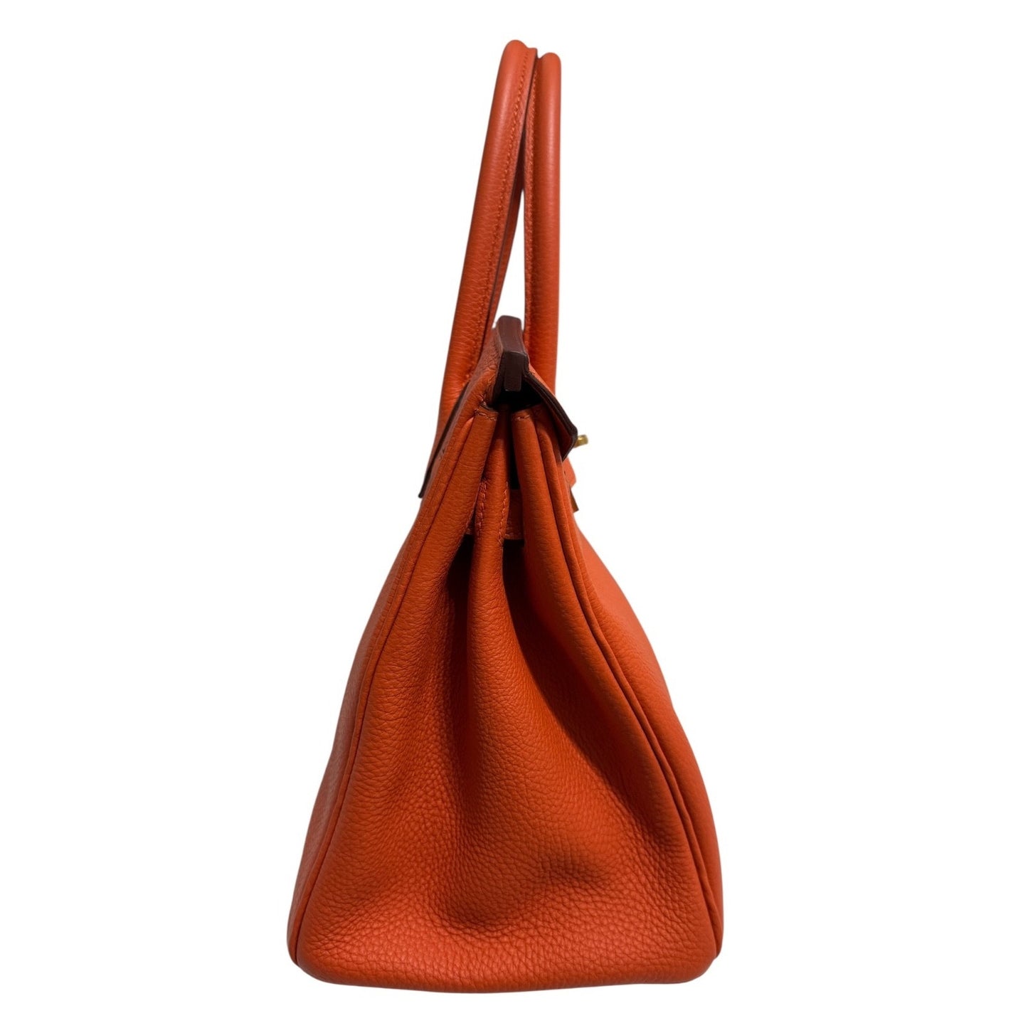 Hermes Birkin 30 Feu Orange Leather Gold Hardware RARE