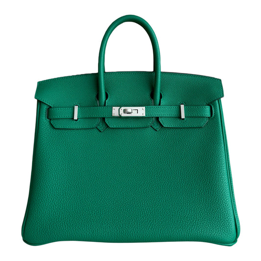 Hermes Birkin 25 Vert Vertigo Green Togo Leather Palladium Hardware Rare