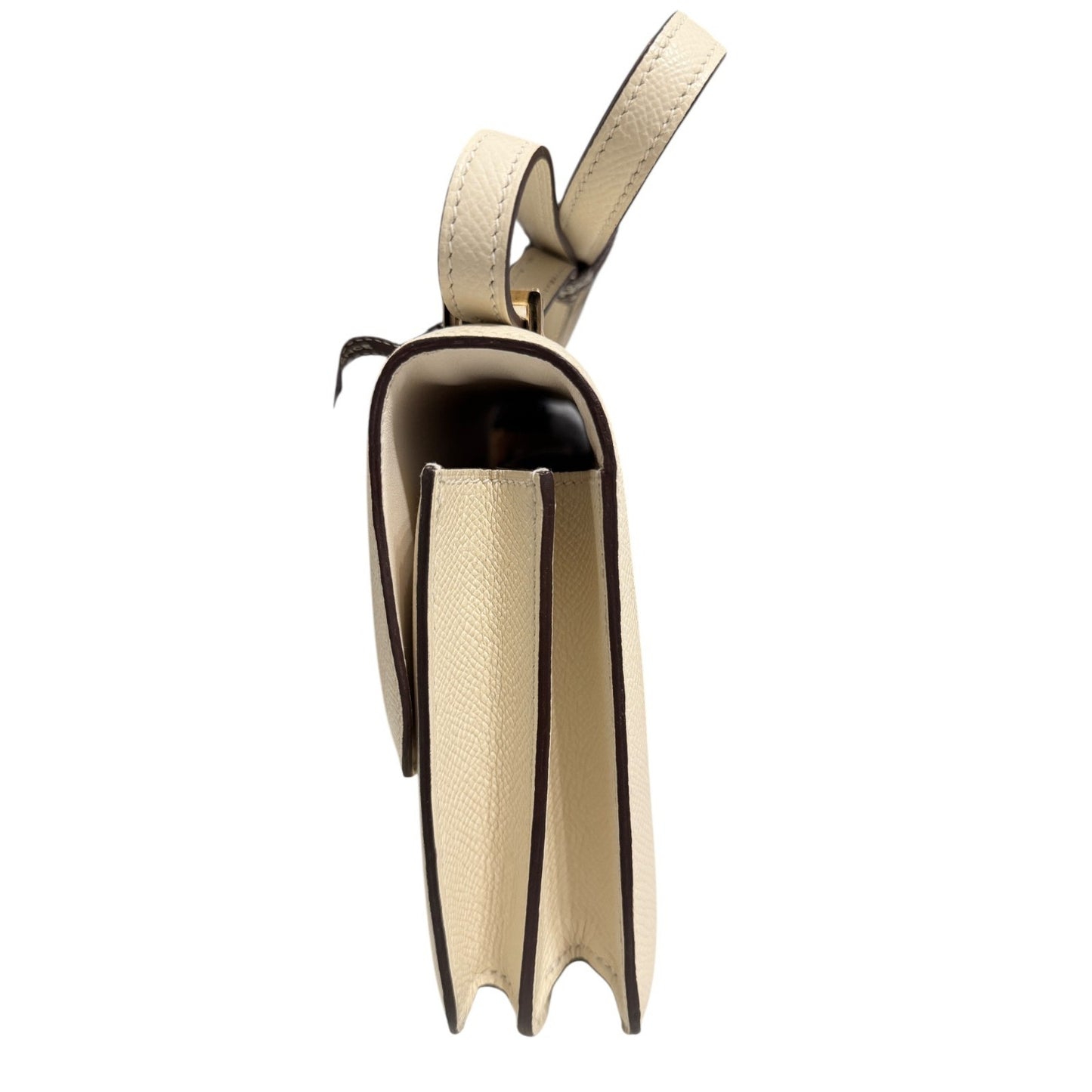 HERMES Constance 18 Mini Nata Beige Cream Epsom Leather Gold Hardware