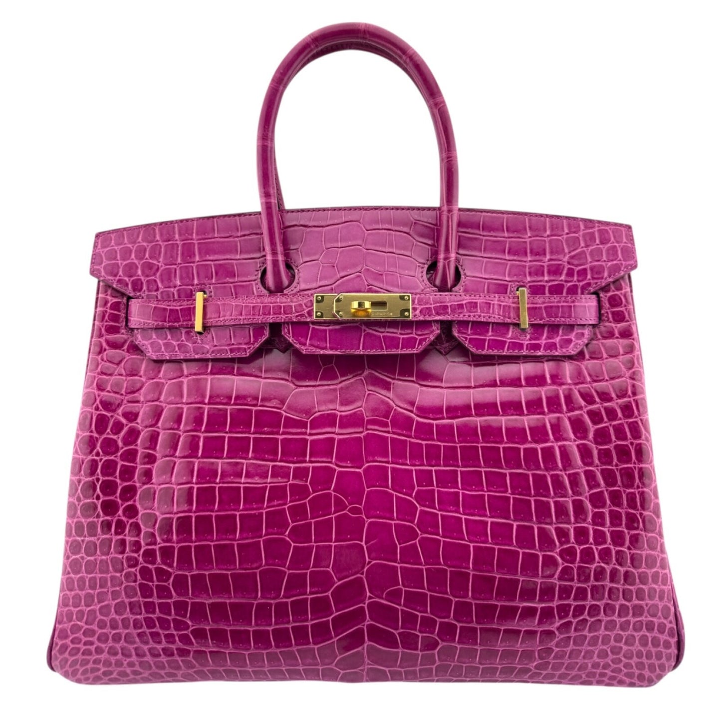 Hermes Birkin 35 Rose Scheherazade Pink Porous Crocodile Gold Hardware