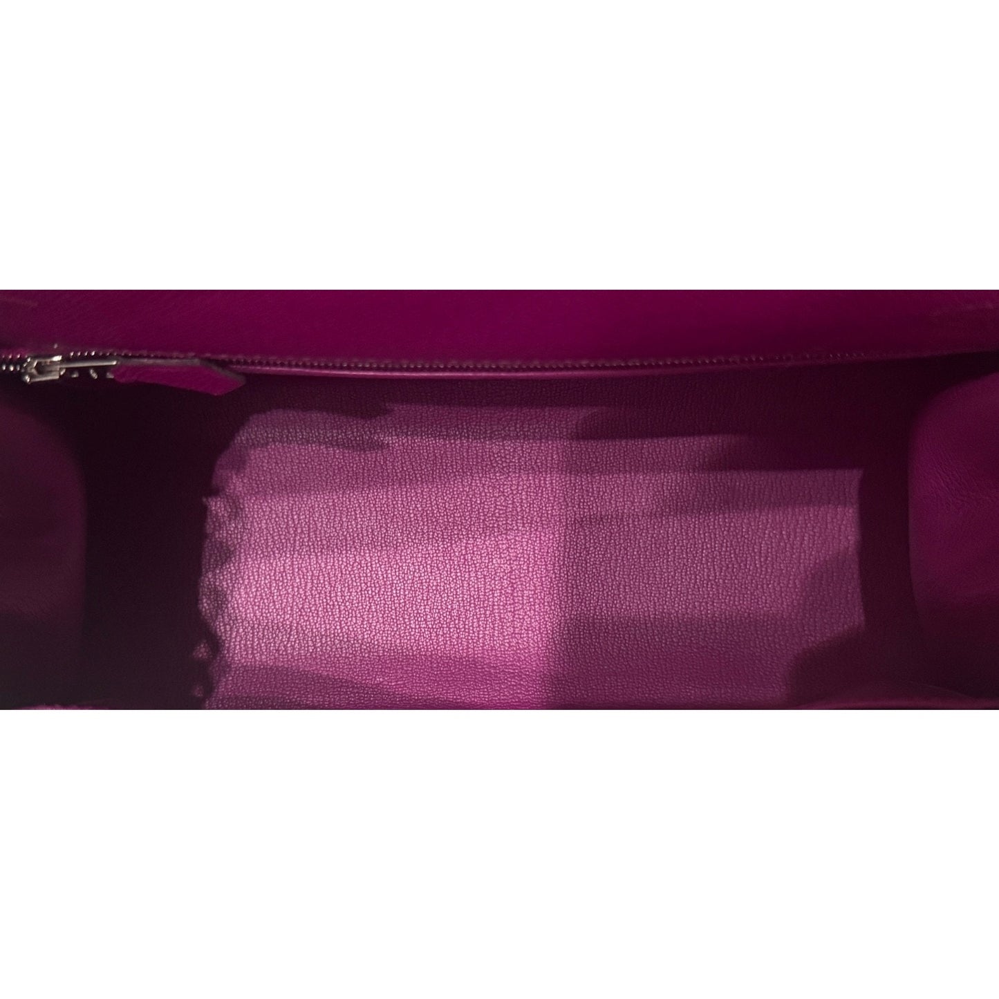 Hermes Kelly 28 Sellier Rose Pourpre Pink Purple Epsom Leather Palladium