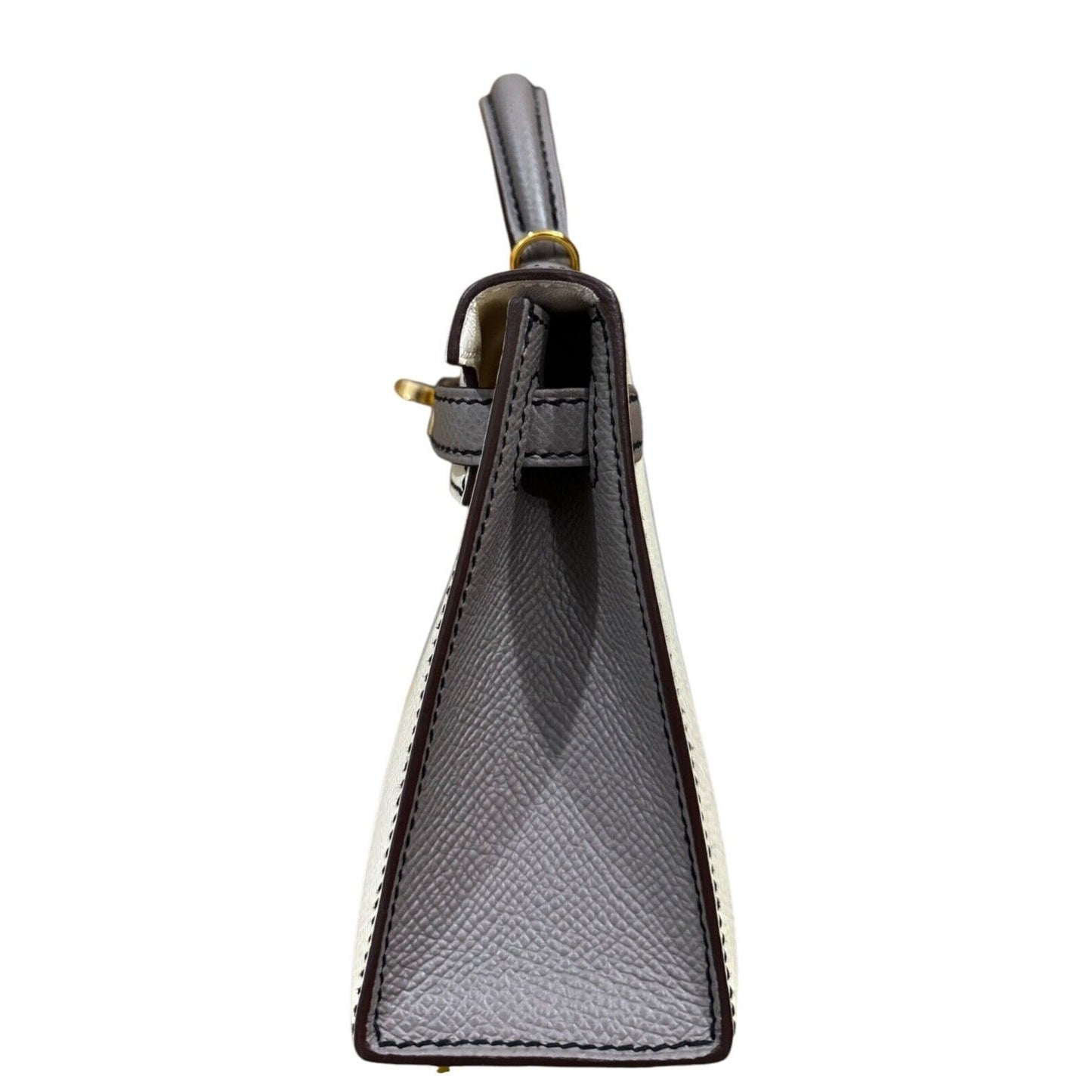 Hermes Kelly Mini 20 Special Order Nata & Gris Mouette Gray Epsom Gold Hardware