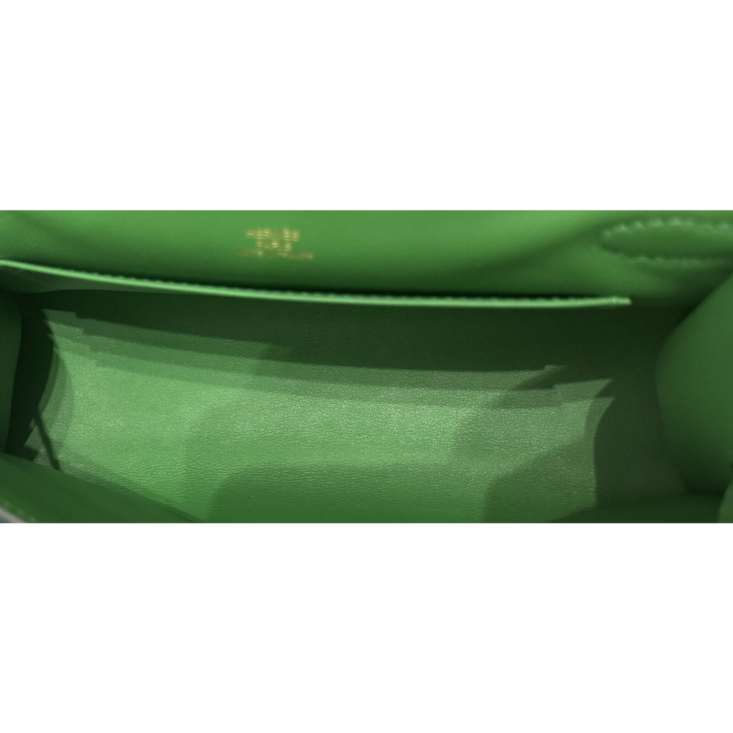 Hermès Pochette Kelly Mini Swift Bamboo Bambou Green Leather Gold Hardware