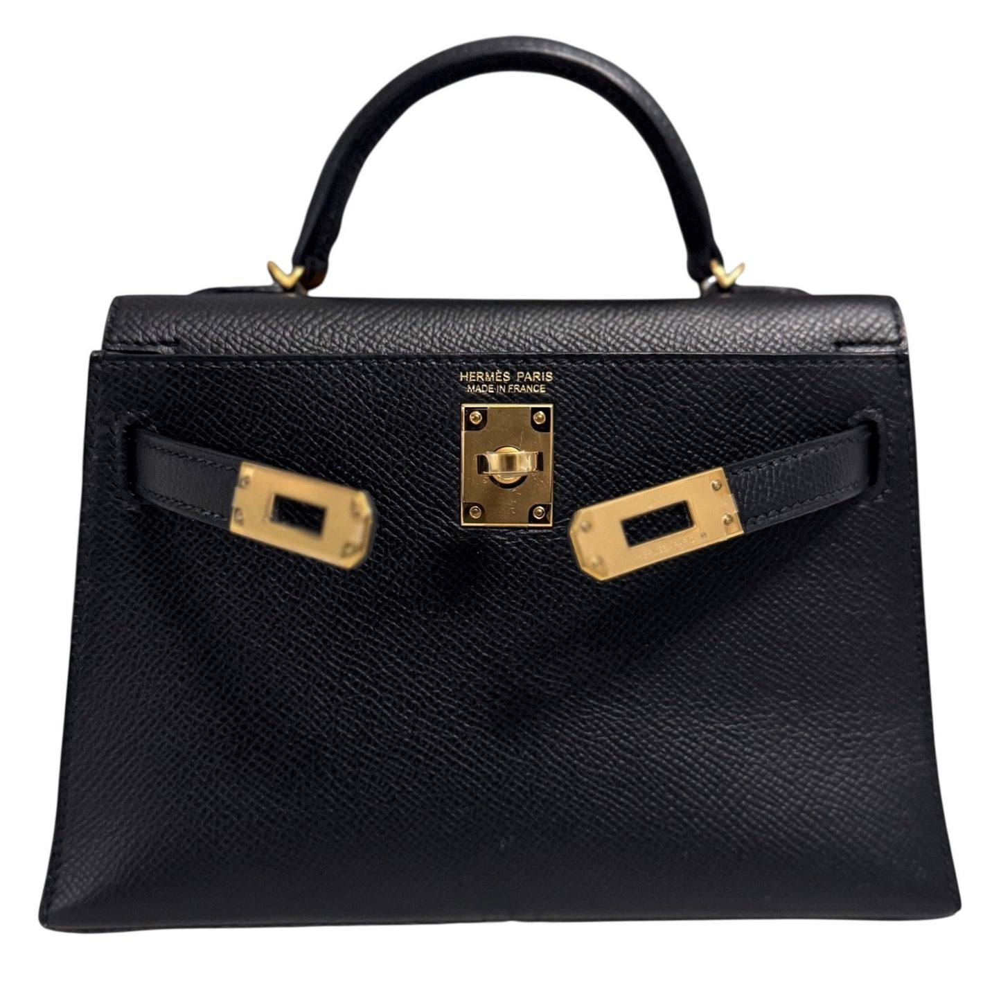 Hermes Kelly Mini 20 Black Noir Epsom Leather Gold Hardware