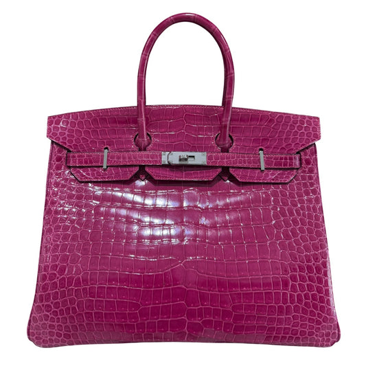Hermes Birkin 35 Rose Scheherazade Pink Shinny Crocodile Palladium Hardware