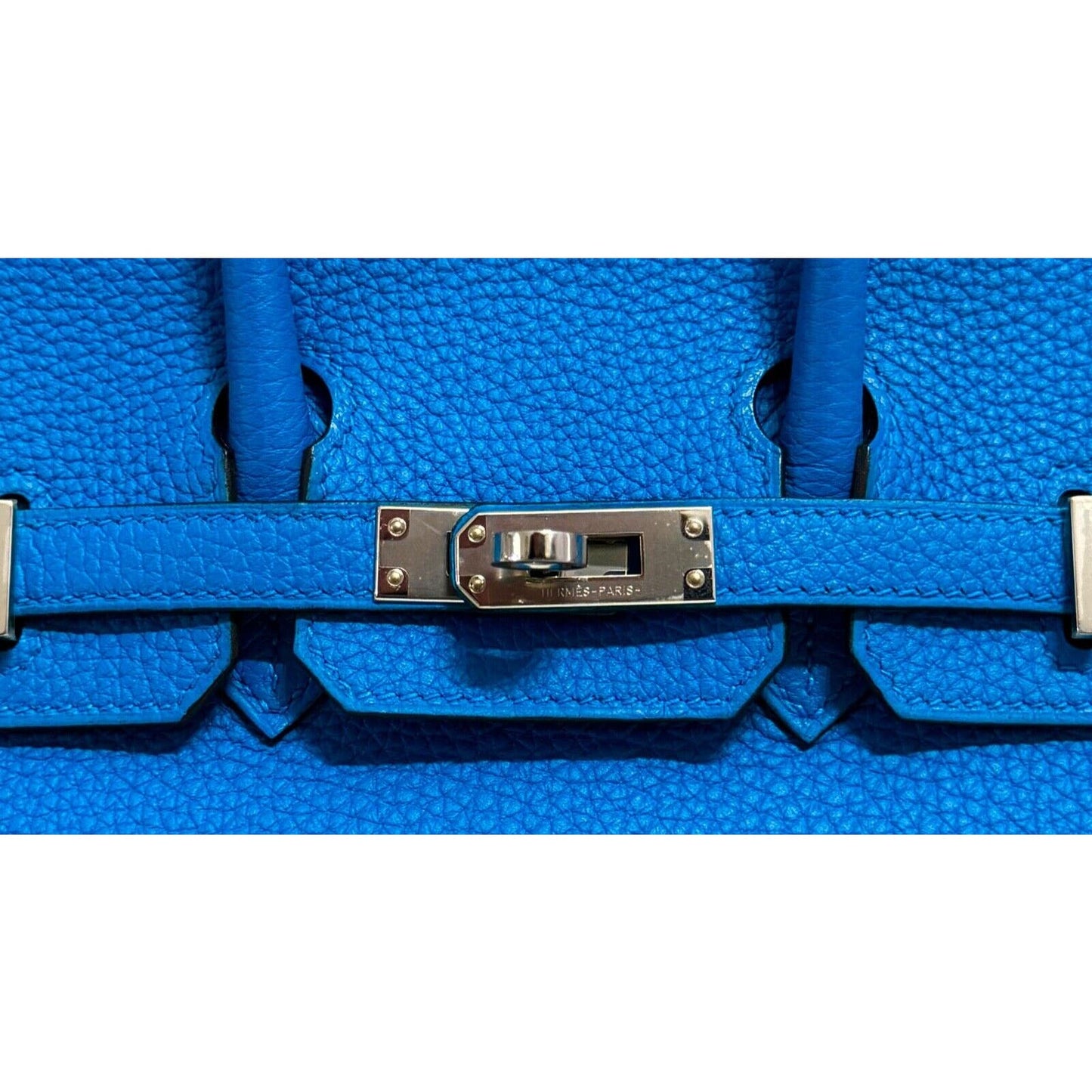 Hermes Birkin 25 Blue Zanzibar Togo Leather PalladiumHardware Handbag Bag