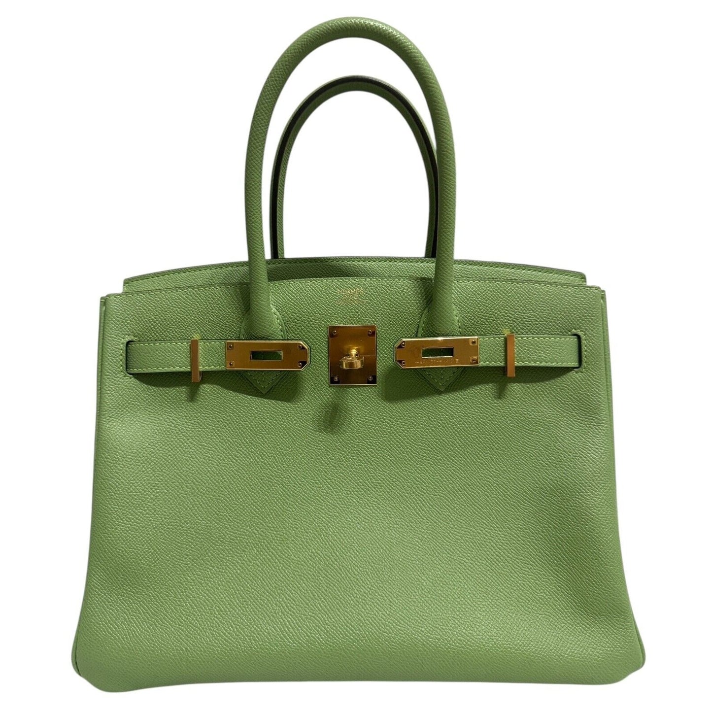 Hermes Birkin 30 Vert Criquet Green Epsom Leather Gold Hardware Handbag
