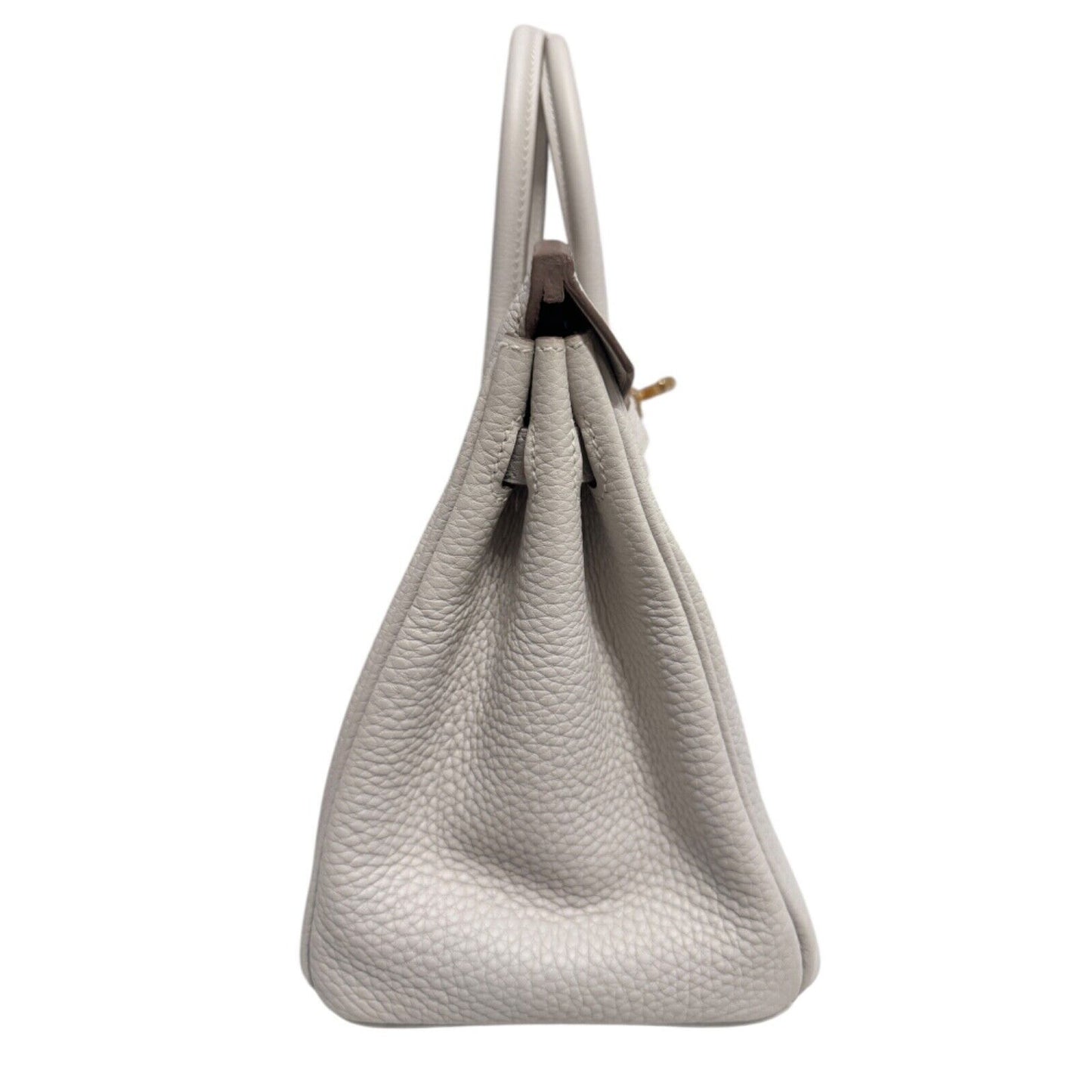 Hermes Birkin 25 Gris Pale Gray Grey Togo Leather Gold Hardware Handbag NEW