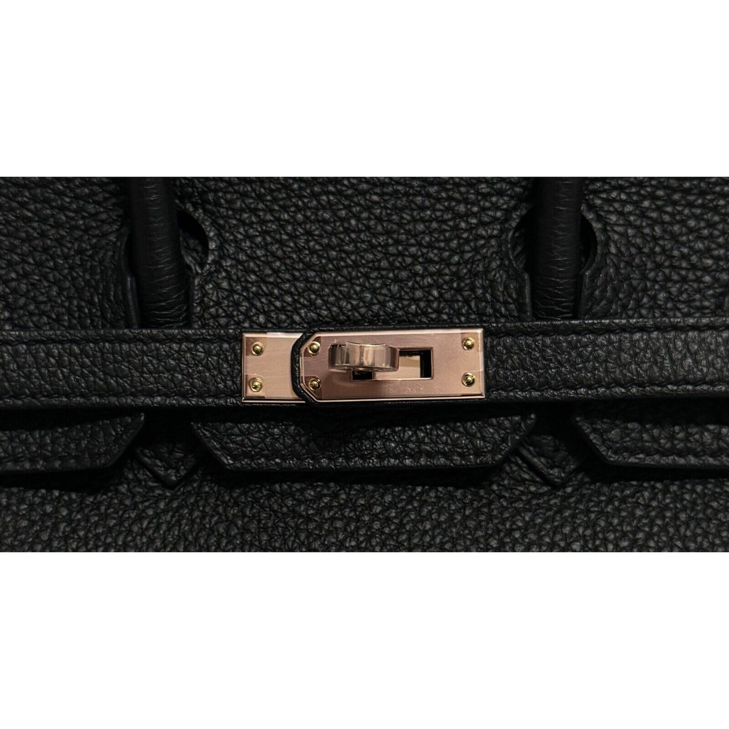 Hermes Birkin 25 Black Noir Togo Leather Rose Gold Hardware Handbag