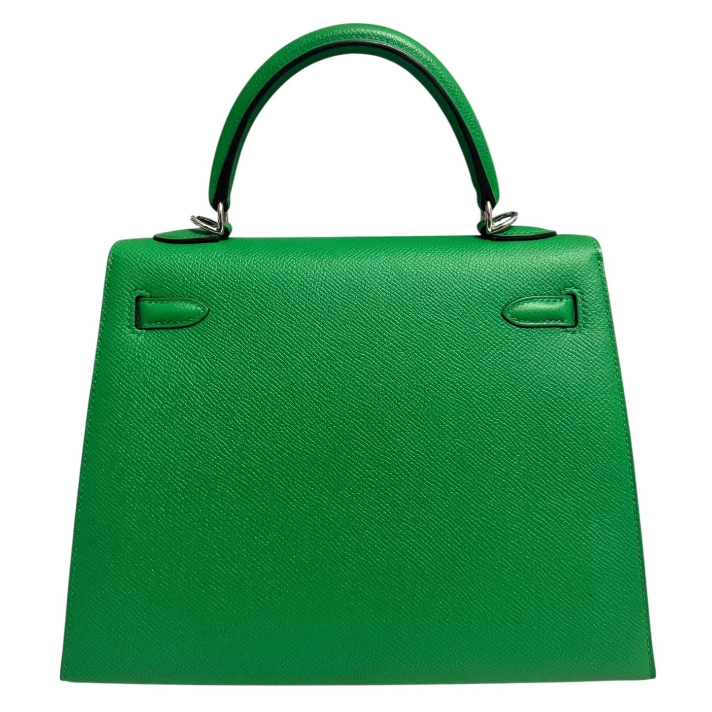 Hermes Kelly 25 Sellier Bamboo Bambou Green Epsom Leather Palladium Hardware