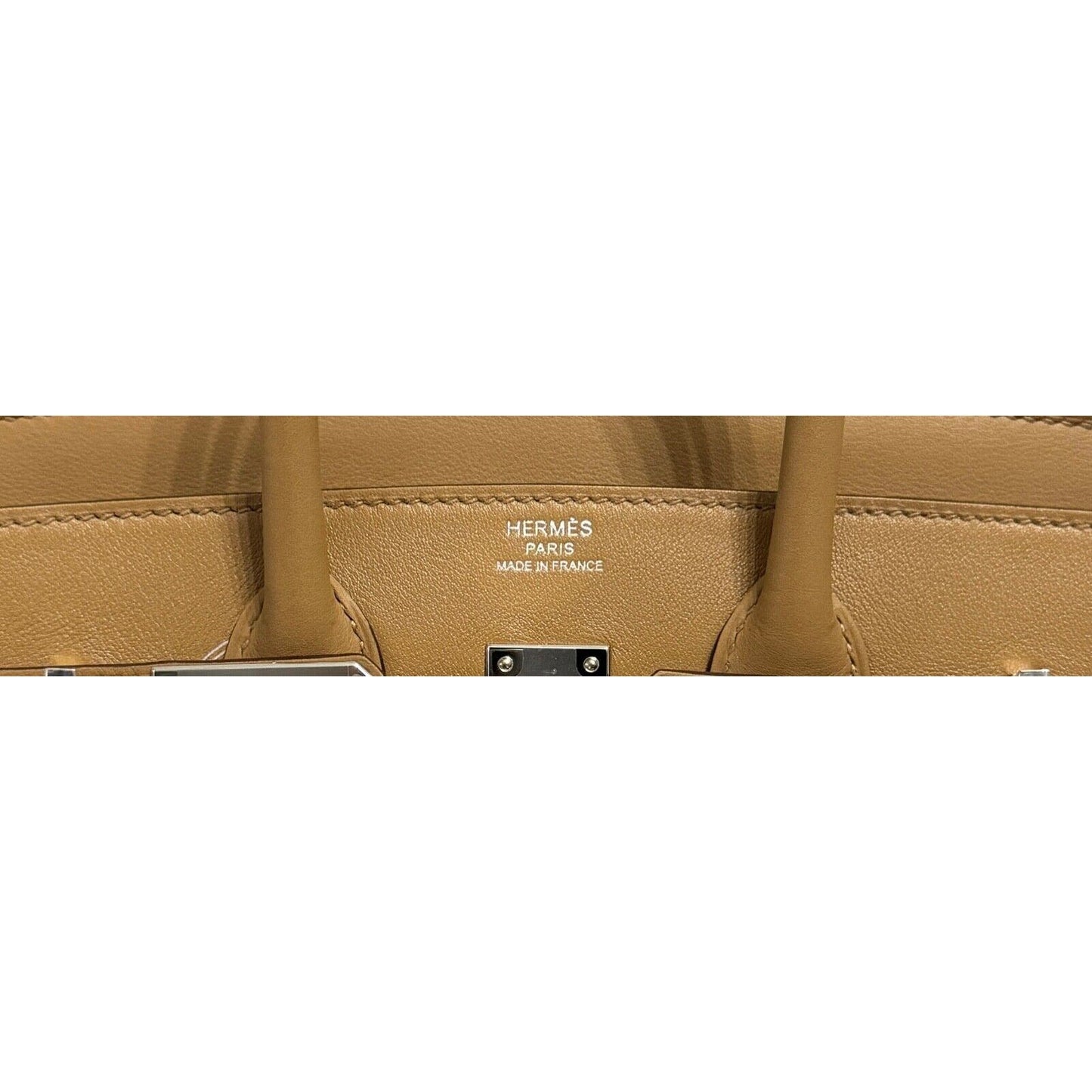 Hermes Birkin 25 Limited Edition In and Out Swift Leather Biscuit White Palladium Hardware 2023