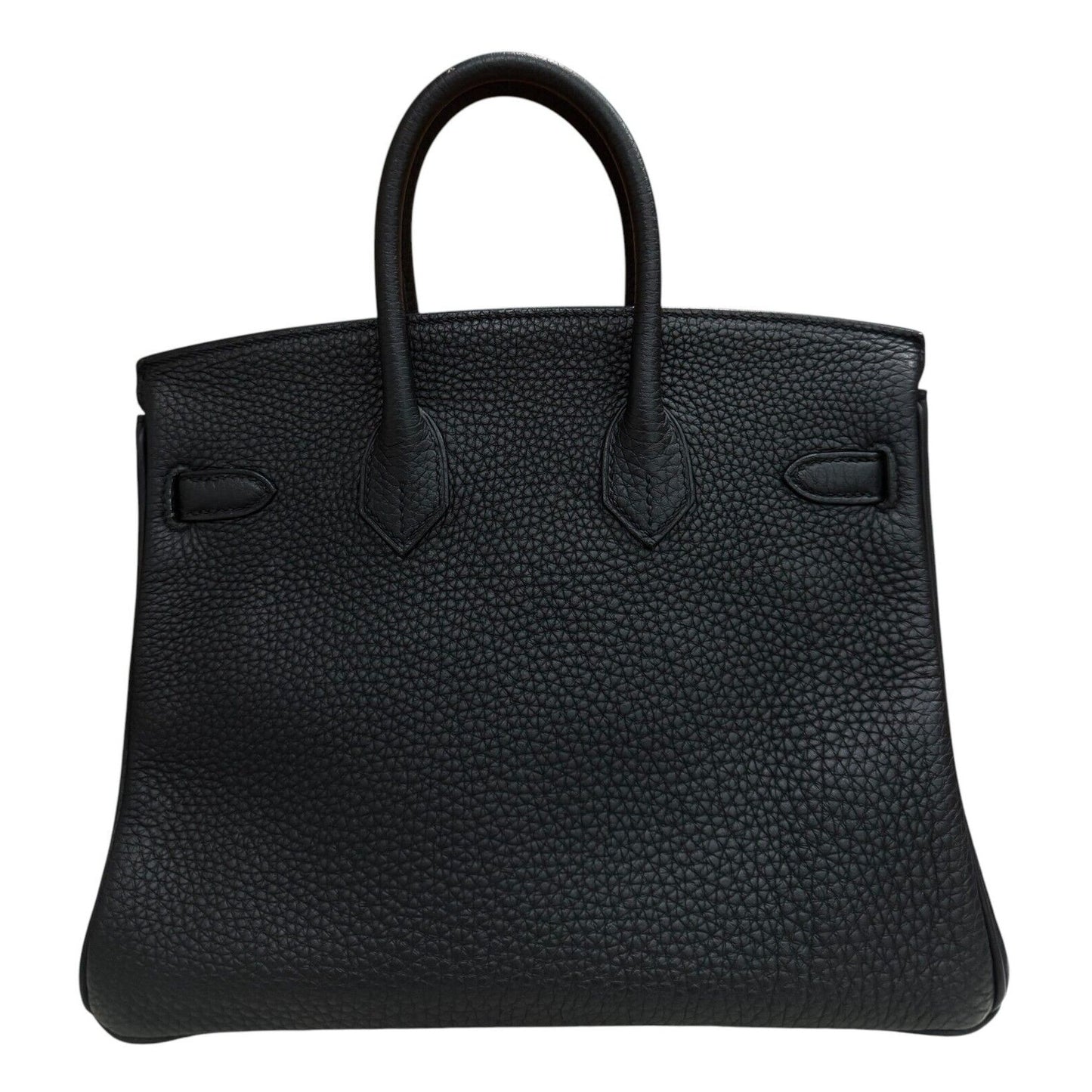 Hermes Birkin 25 Black Noir Togo Leather Rose Gold Hardware Handbag