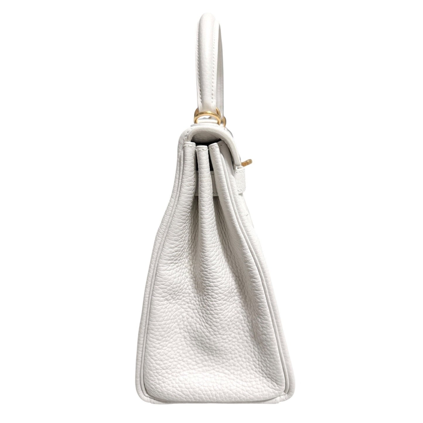 Hermes Kelly 28 White Blanc Togo Leather Gold Hardware RARE
