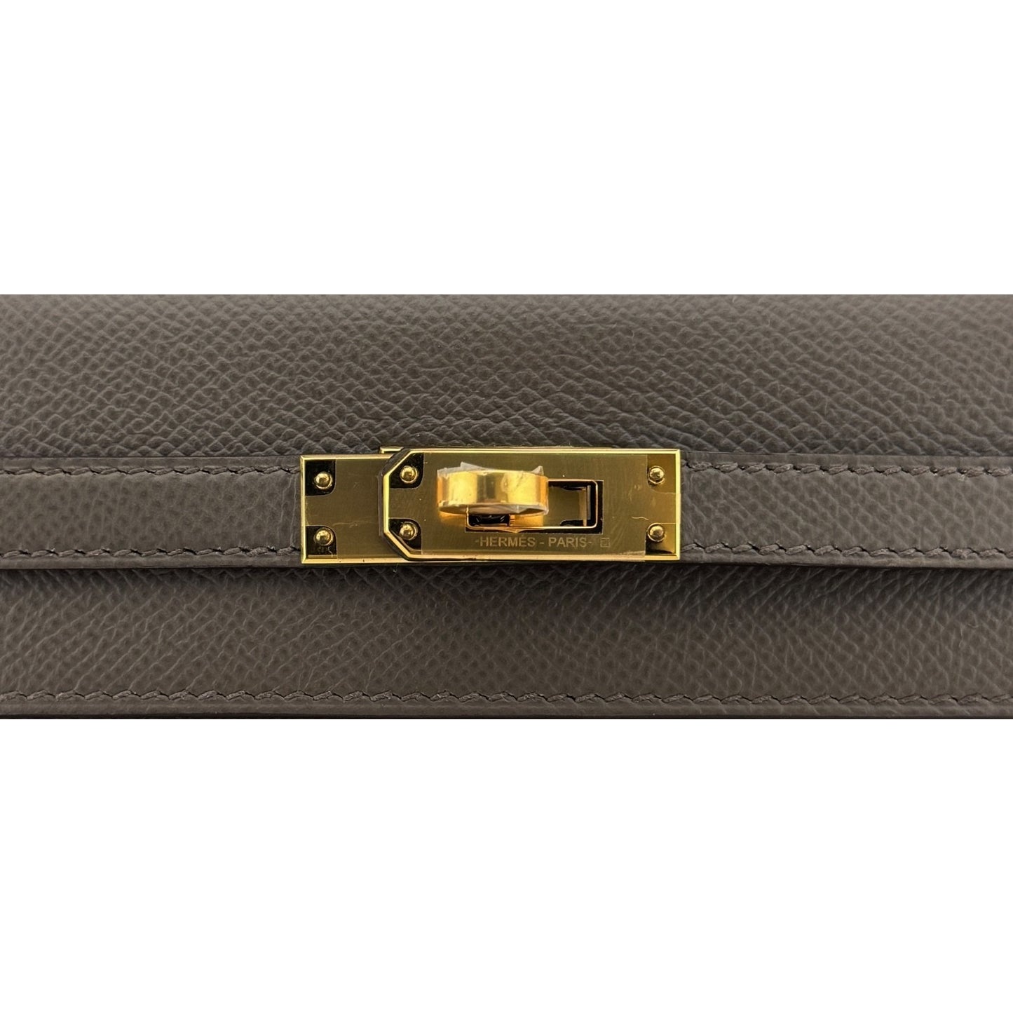 Hermes Kelly 25 Sellier Etain Gray Grey Epsom Leather Gold Hardware Rare