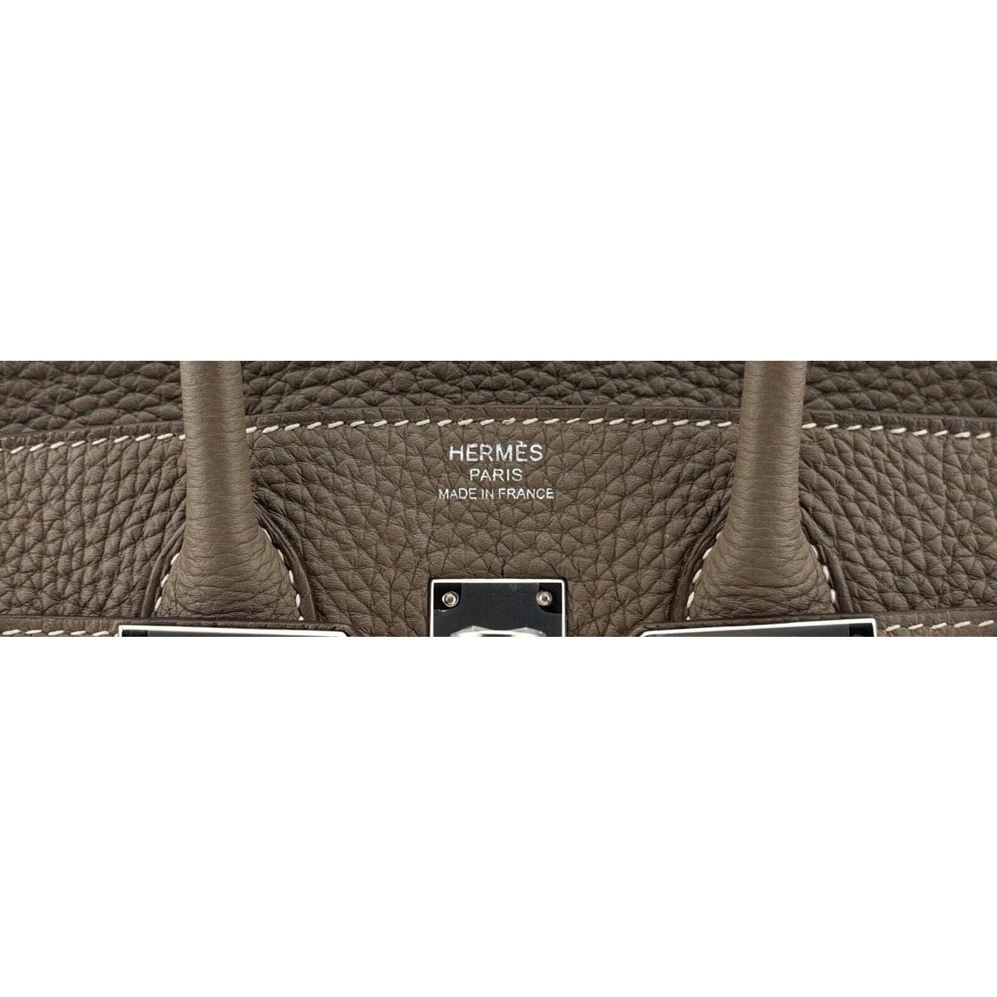 Hermes Birkin 25 Etoupe Grey Gray Togo Leather Palladium Hardware Handbag RARE