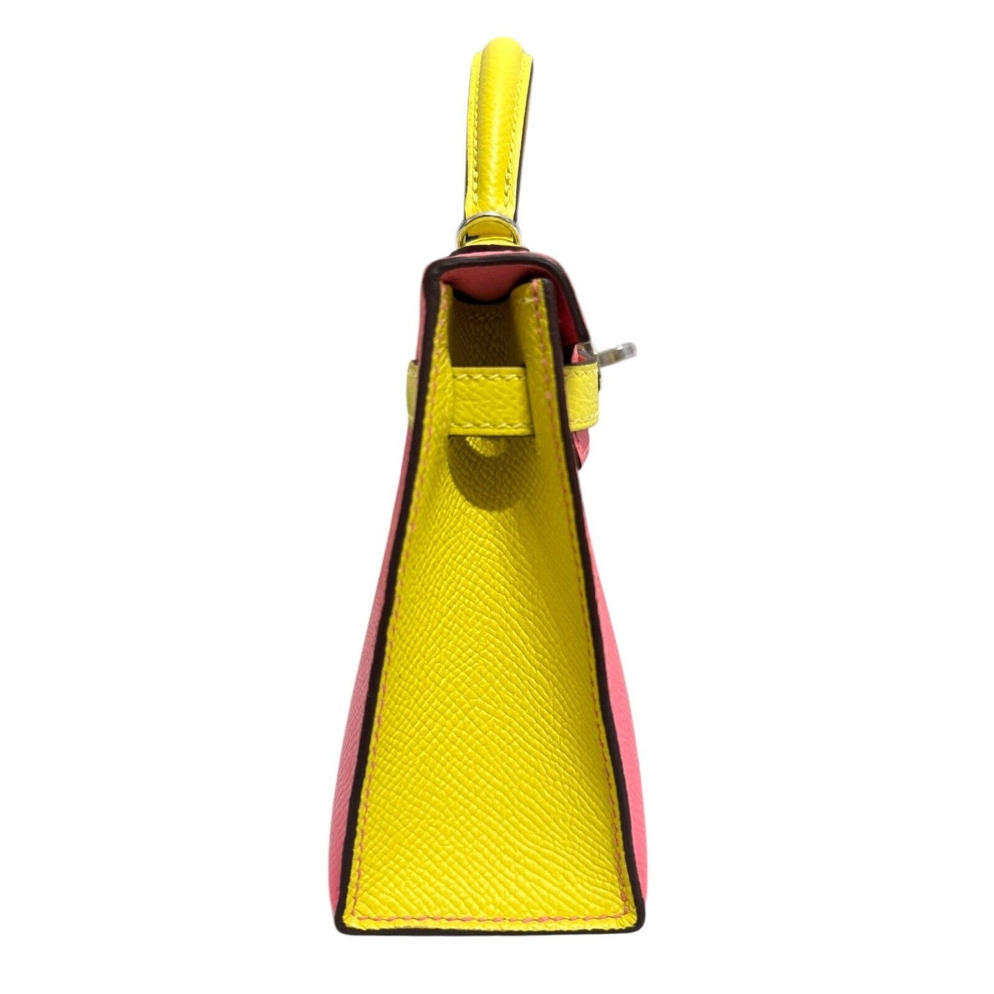 Hermes Kelly Mini 20 Special Order Rose Azalee Pink Lime Yellow Epsom Palladium Hardware