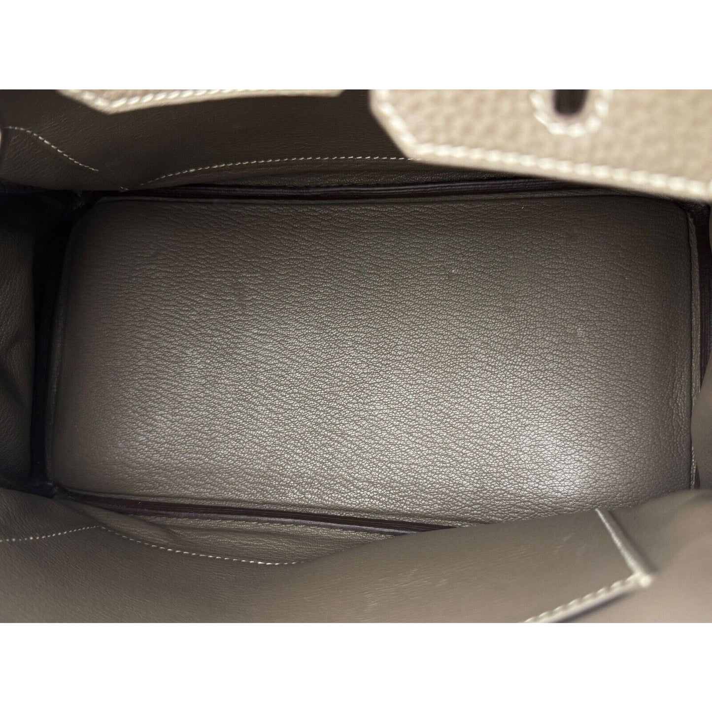 Hermes Birkin 25 Etoupe Grey Gray Togo Leather Palladium Hardware Handbag RARE