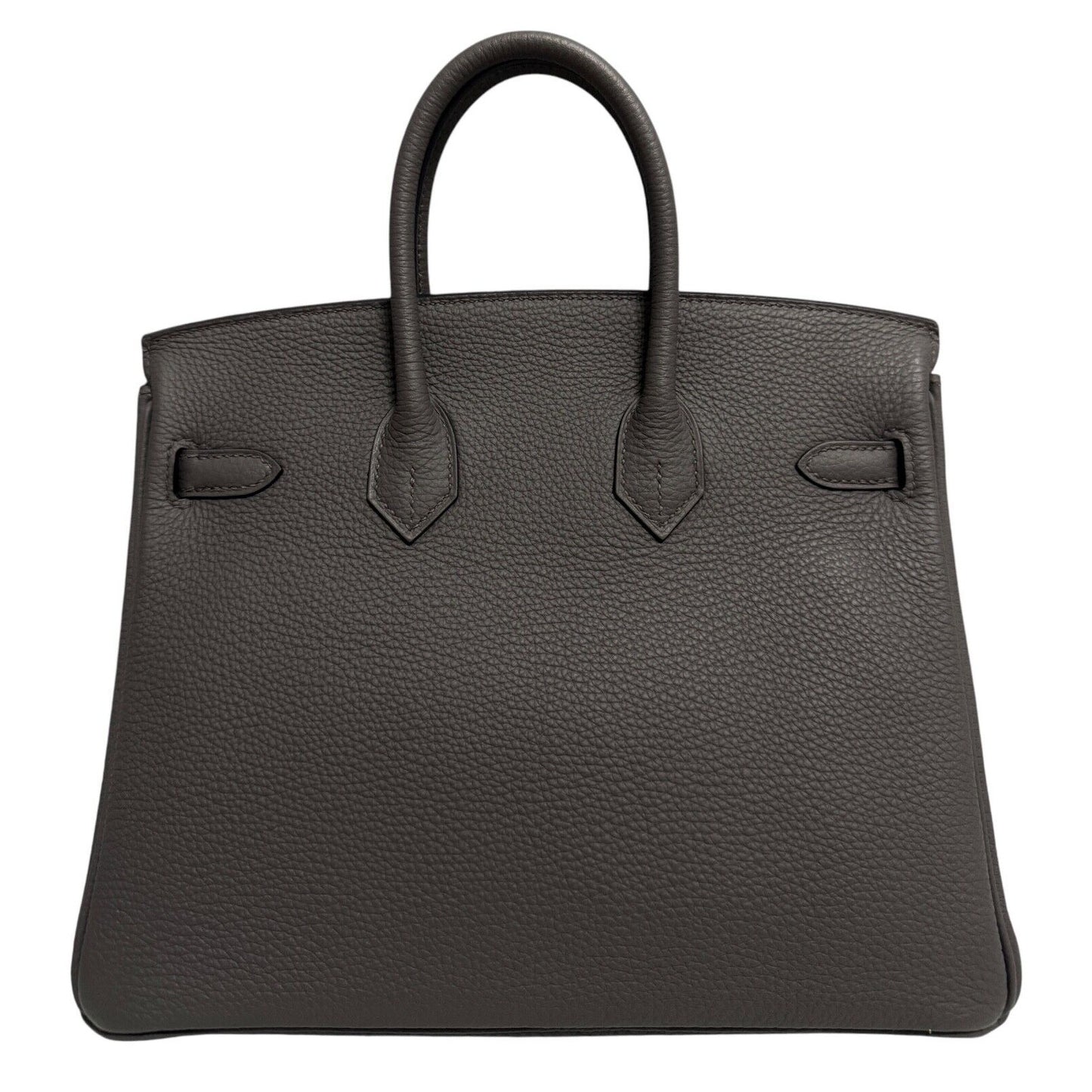 Hermes Birkin 25 Etain Gray Grey Togo Leather Rose Gold Hardware Handbag